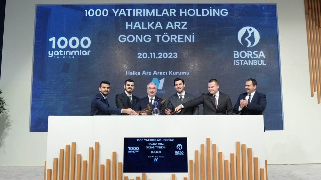 1000 Yatırımlar Holding A.Ş., gerçekleştirilen gong töreni sonrası “BINHO” koduyla