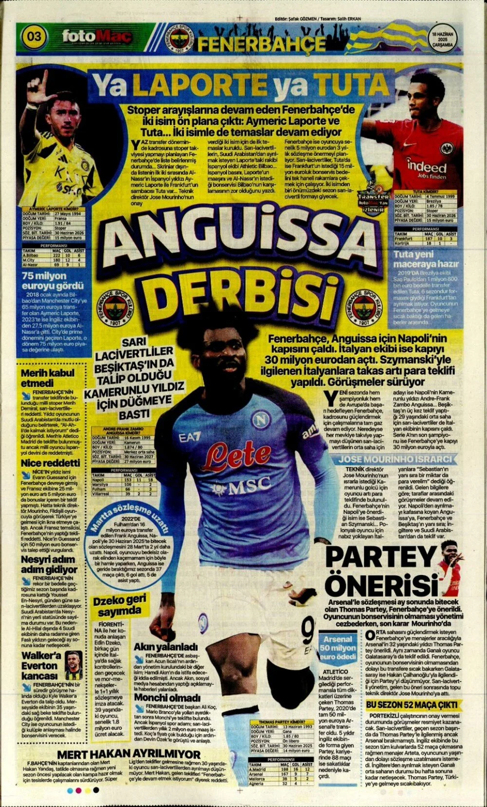 18 Haziran 2025 spor gündemi 1 dakikada öne çıkanlar: Osimhen imzayı atıyor mu?