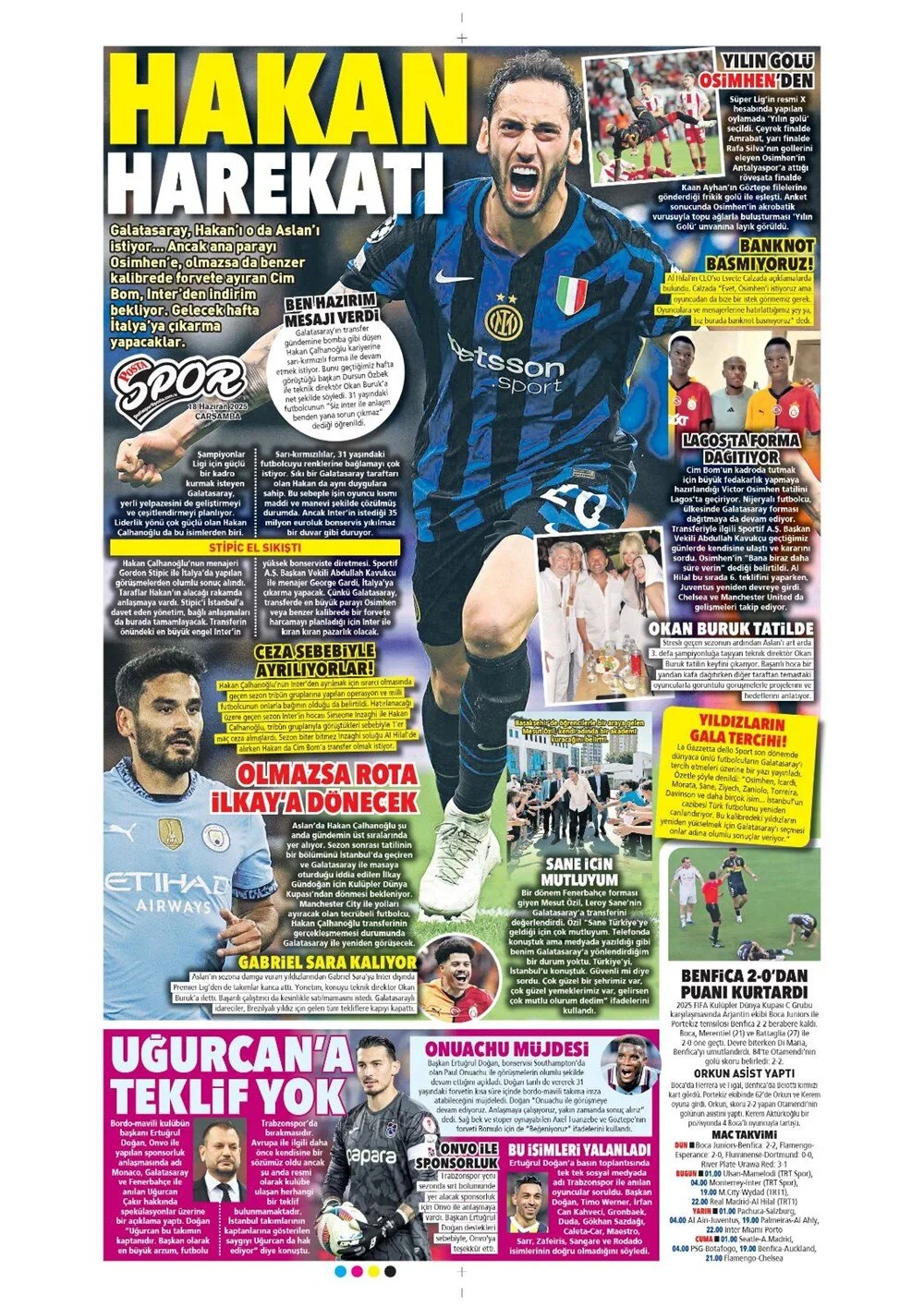 18 Haziran 2025 spor gündemi 1 dakikada öne çıkanlar: Osimhen imzayı atıyor mu?