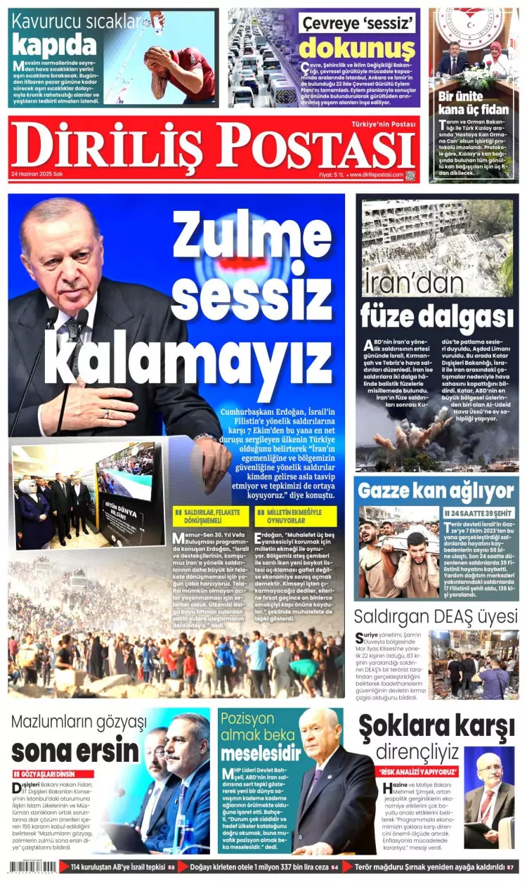 Gazeteler manşetine hangi haberleri taşıdı? İşte 24 Haziran 2025’in gazete manşetleri