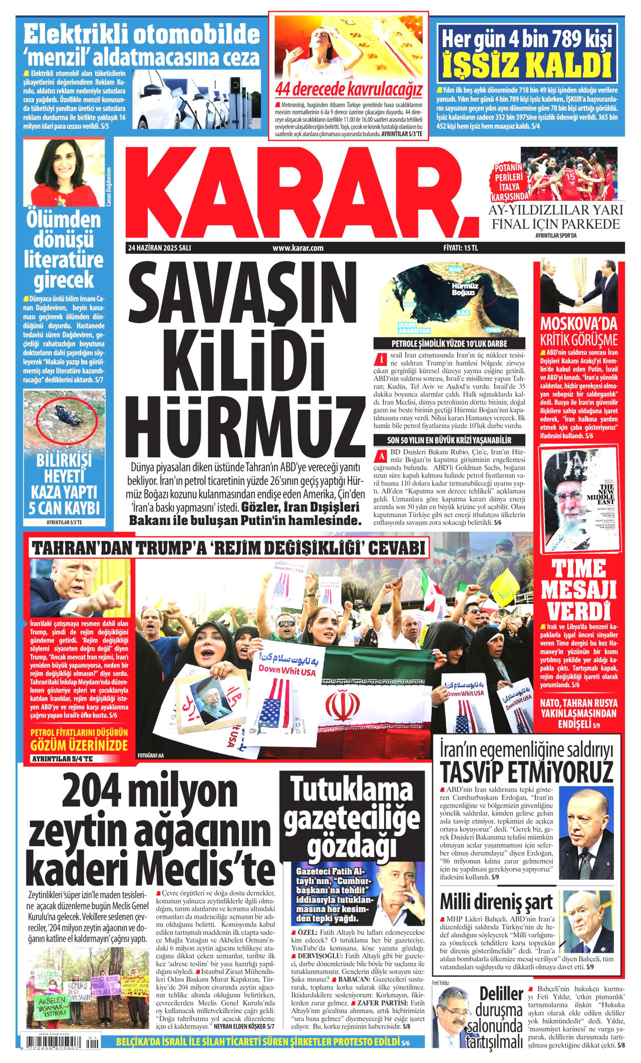 Gazeteler manşetine hangi haberleri taşıdı? İşte 24 Haziran 2025’in gazete manşetleri