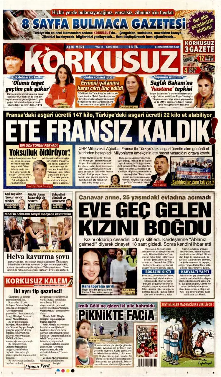 Gazeteler manşetine hangi haberleri taşıdı? İşte 24 Haziran 2025’in gazete manşetleri