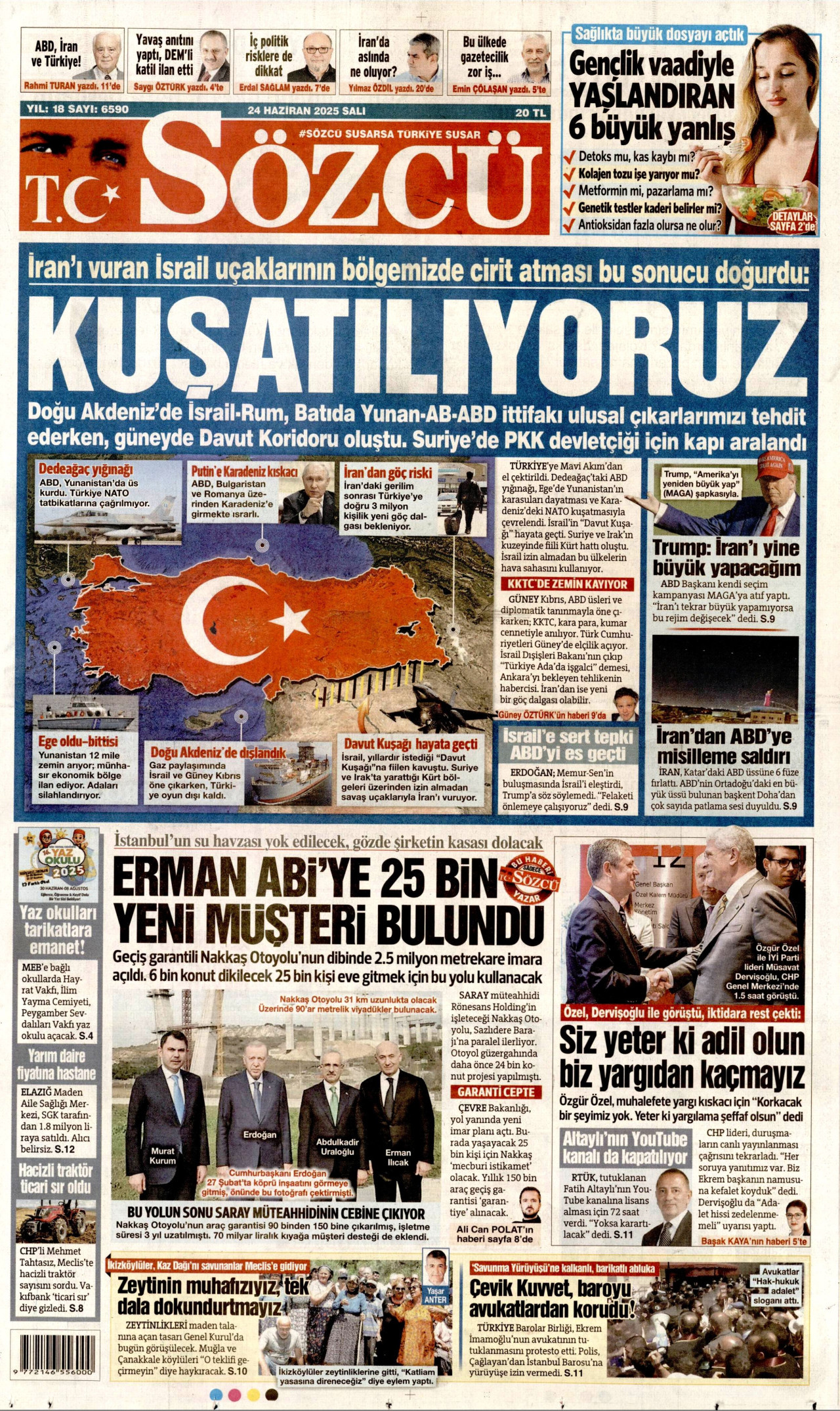 Gazeteler manşetine hangi haberleri taşıdı? İşte 24 Haziran 2025’in gazete manşetleri