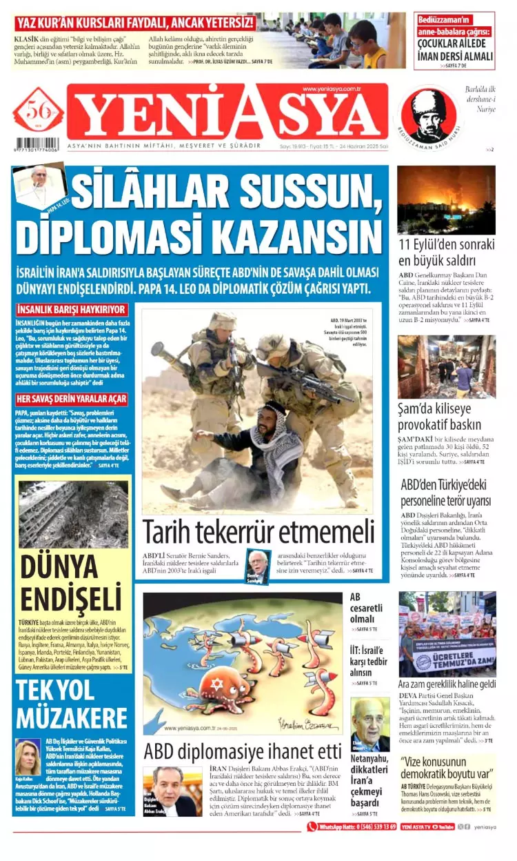 Gazeteler manşetine hangi haberleri taşıdı? İşte 24 Haziran 2025’in gazete manşetleri