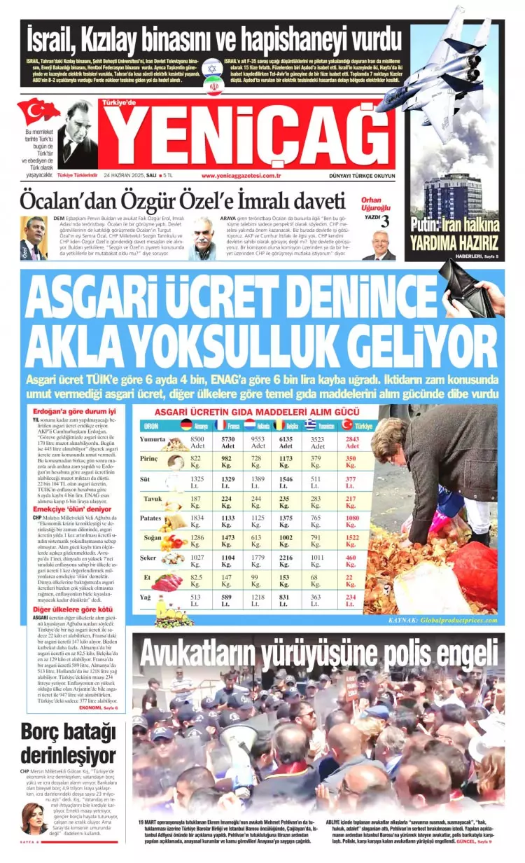 Gazeteler manşetine hangi haberleri taşıdı? İşte 24 Haziran 2025’in gazete manşetleri