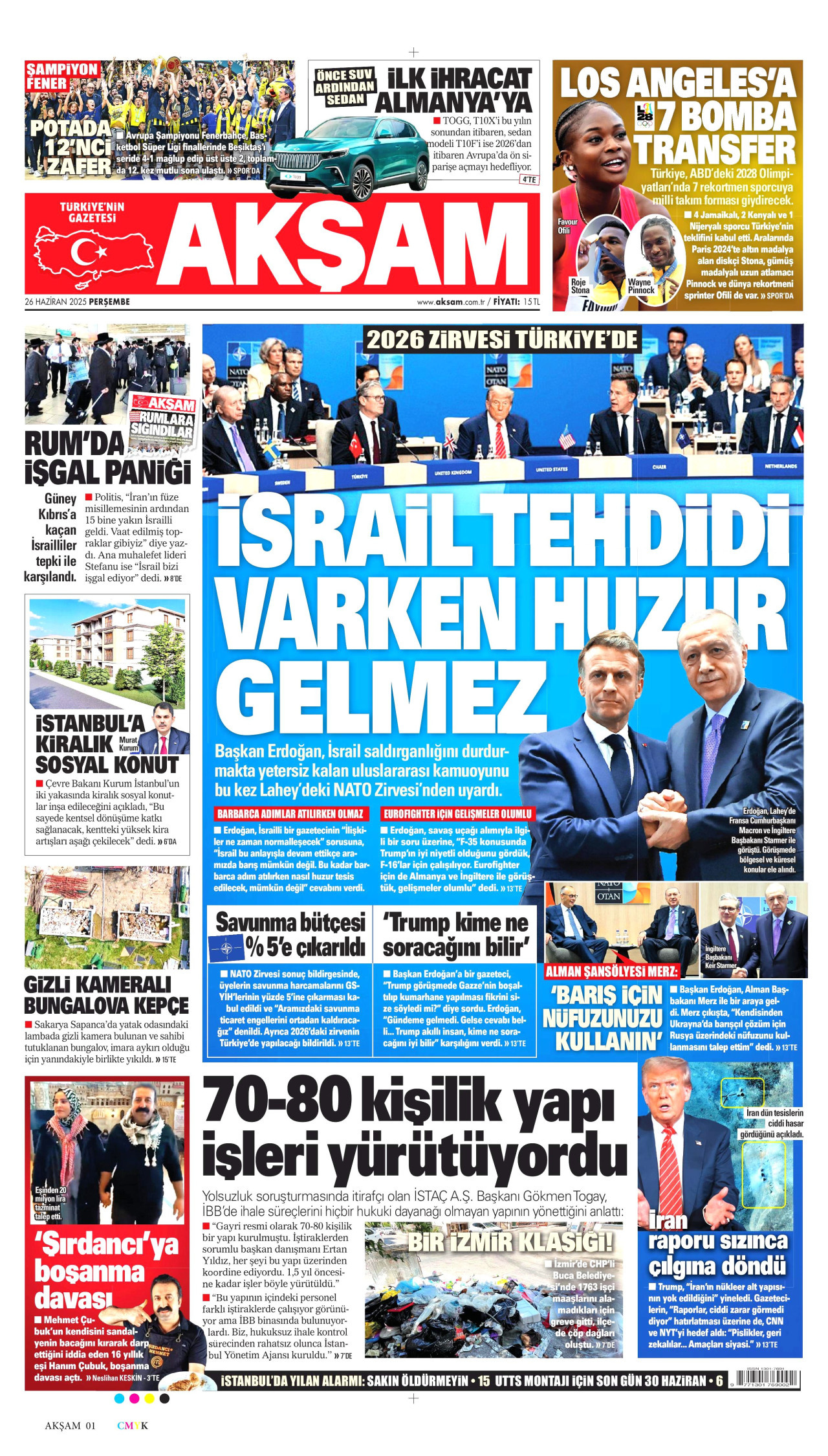 Gazeteler manşetine hangi haberleri taşıdı? İşte 26 Haziran Perşembe gazete manşetleri