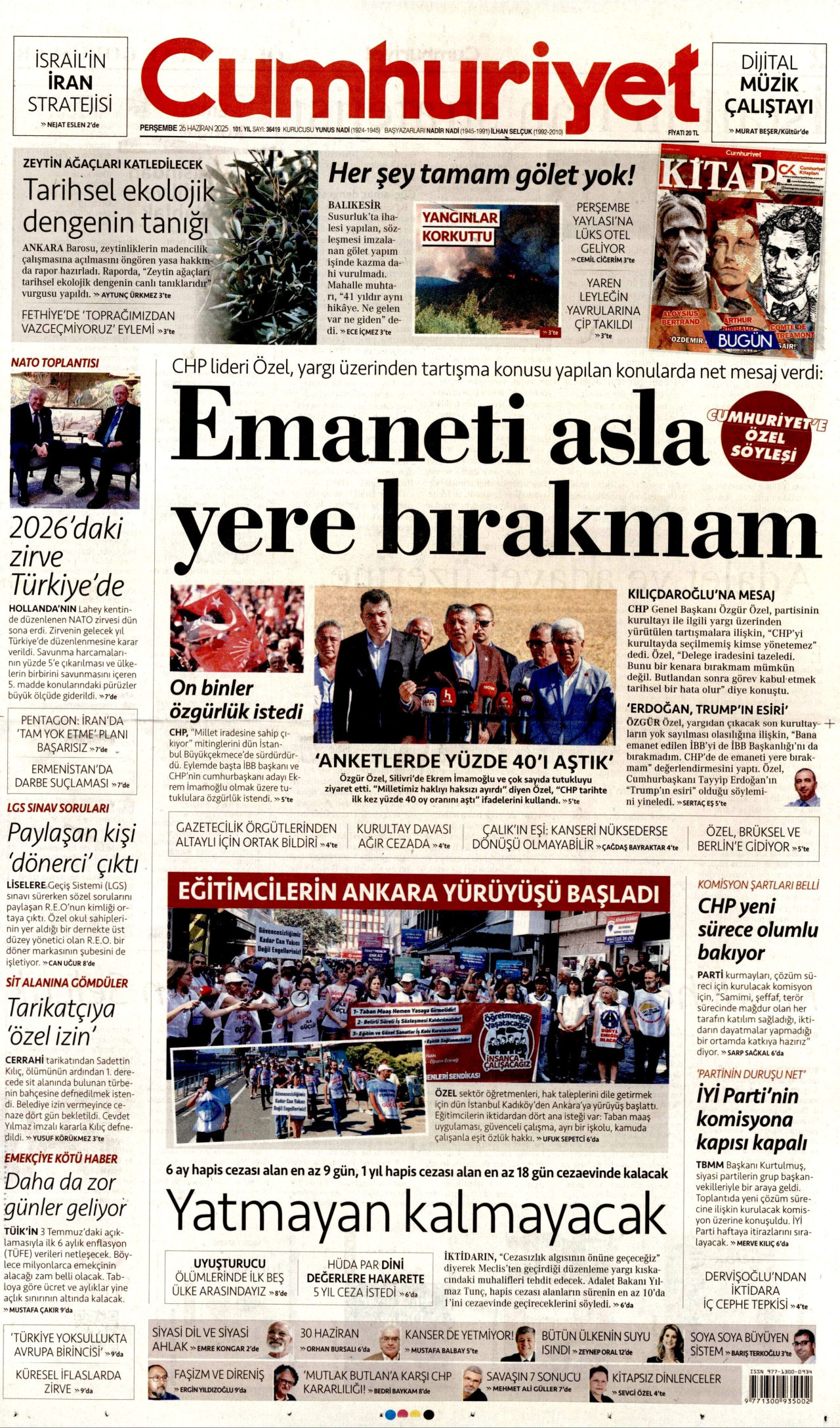 Gazeteler manşetine hangi haberleri taşıdı? İşte 26 Haziran Perşembe gazete manşetleri