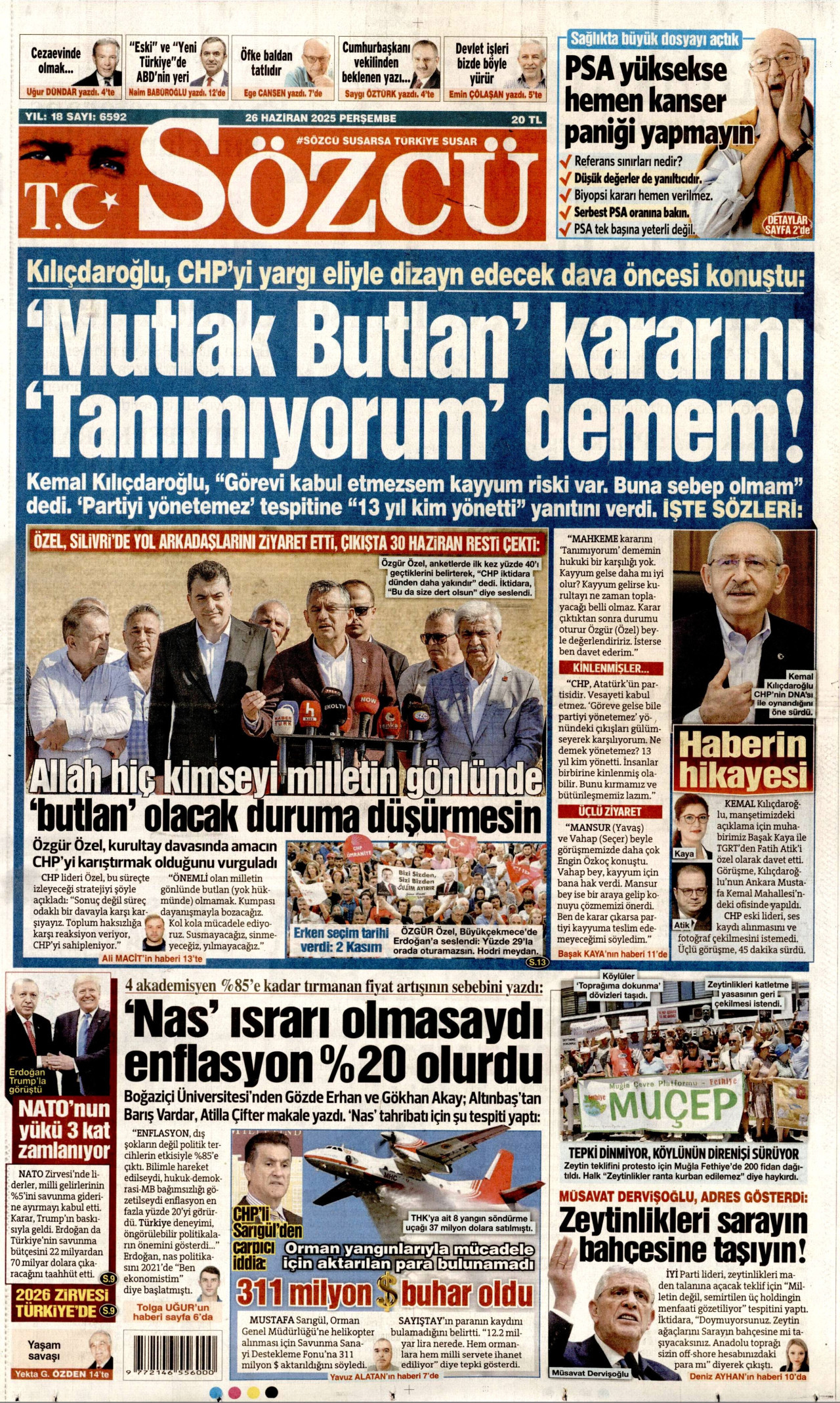 Gazeteler manşetine hangi haberleri taşıdı? İşte 26 Haziran Perşembe gazete manşetleri