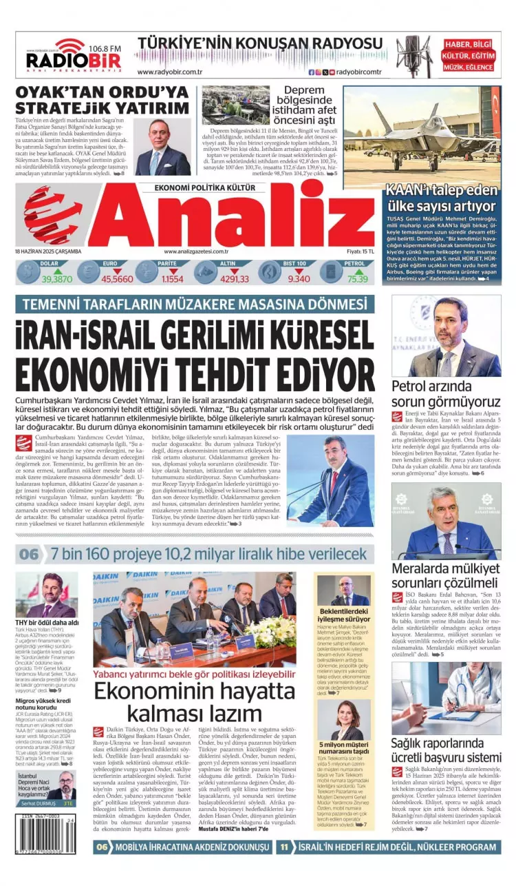Gazeteler manşetine hangi haberleri taşıdı? İşte 18 Haziran 2025’in gazete manşetleri