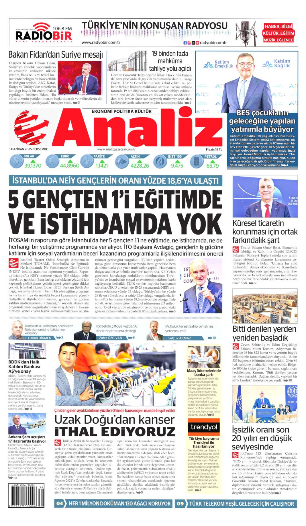 Gazeteler manşetine hangi haberleri taşıdı? İşte 5 Haziran 2025’in gazete manşetleri