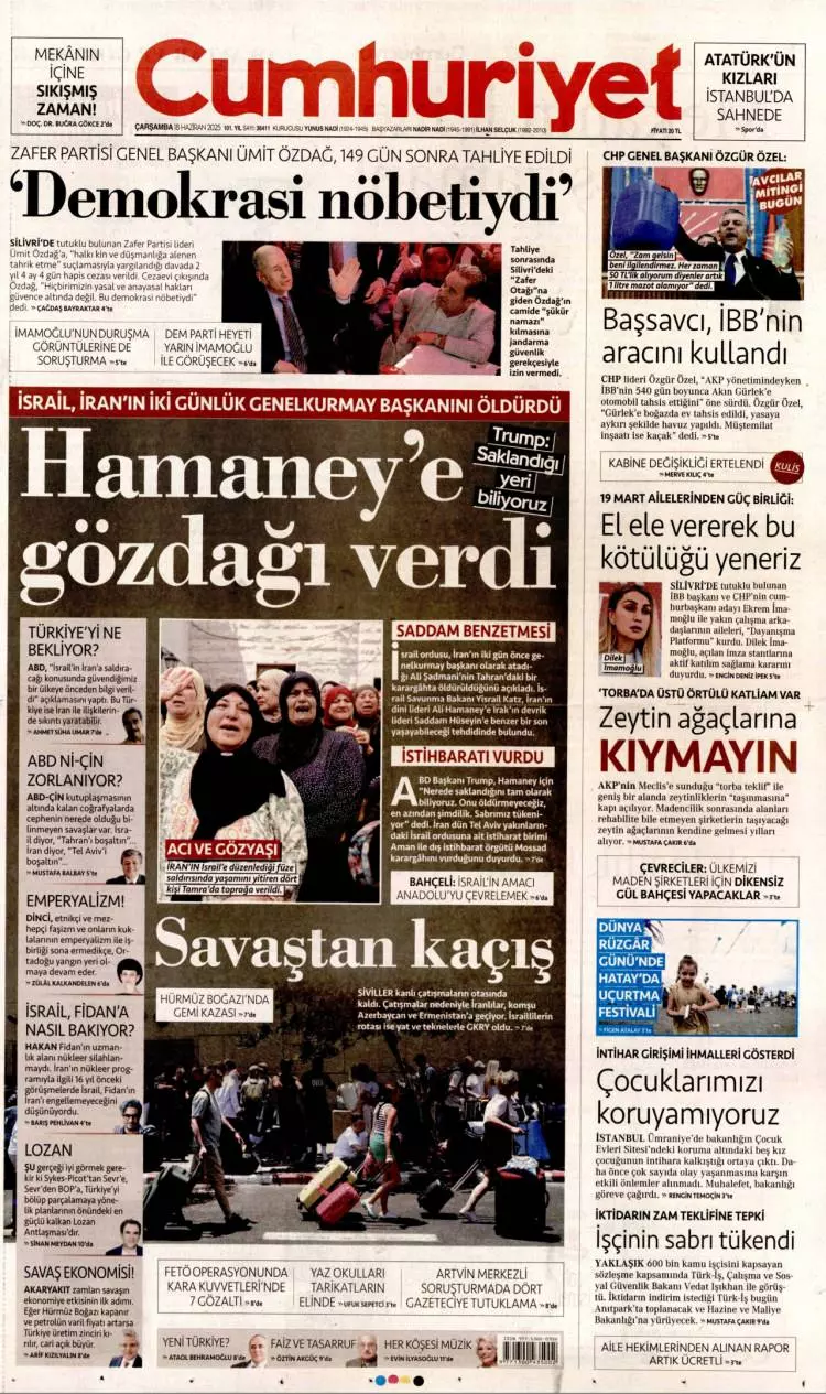 Gazeteler manşetine hangi haberleri taşıdı? İşte 18 Haziran 2025’in gazete manşetleri