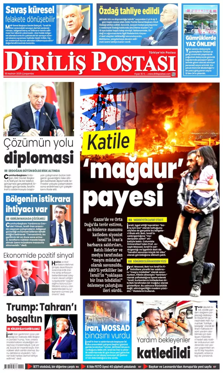 Gazeteler manşetine hangi haberleri taşıdı? İşte 18 Haziran 2025’in gazete manşetleri