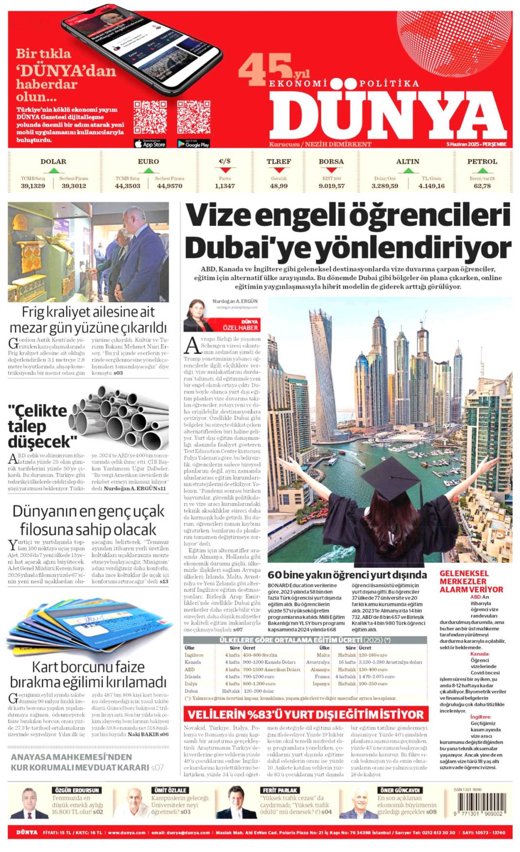 Gazeteler manşetine hangi haberleri taşıdı? İşte 5 Haziran 2025’in gazete manşetleri