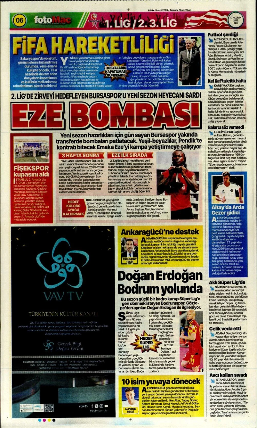 17 Haziran 2025 spor gündemi: 1 dakikada öne çıkanlar