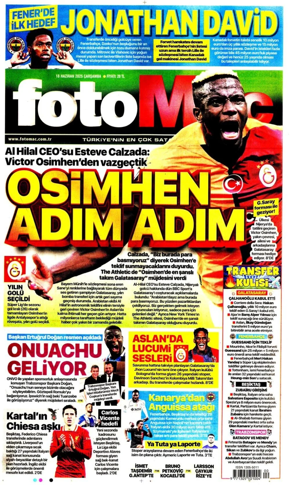 18 Haziran 2025 spor gündemi 1 dakikada öne çıkanlar: Osimhen imzayı atıyor mu?