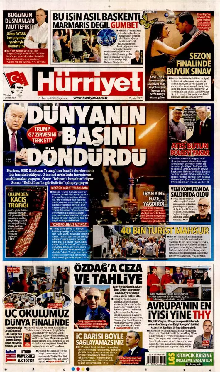 Gazeteler manşetine hangi haberleri taşıdı? İşte 18 Haziran 2025’in gazete manşetleri