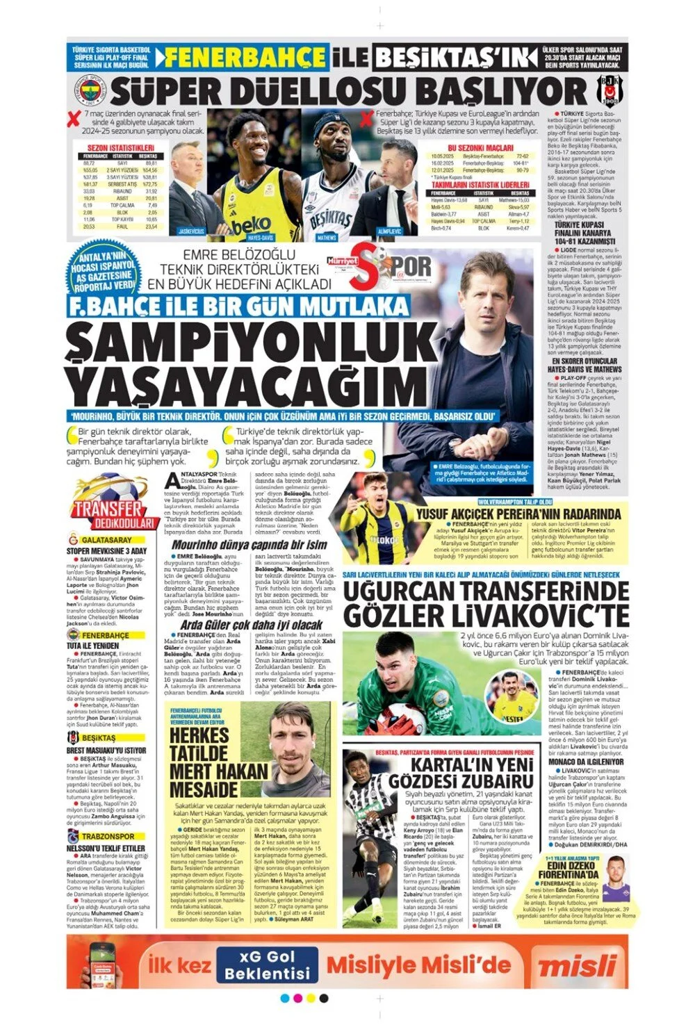 17 Haziran 2025 spor gündemi: 1 dakikada öne çıkanlar