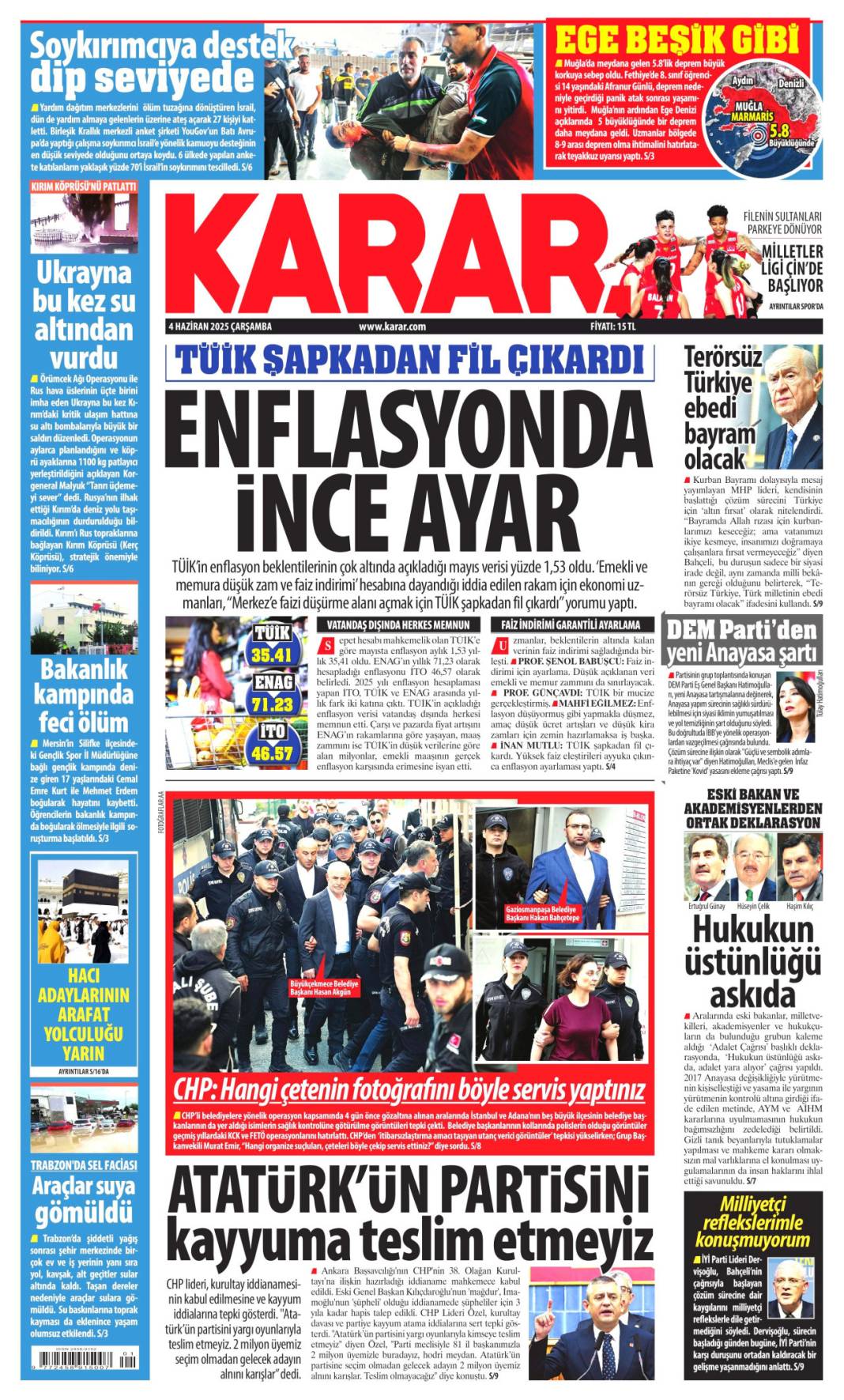 Gazeteler manşetine hangi haberleri taşıdı? İşte 4 Haziran 2025'in gazete manşetleri