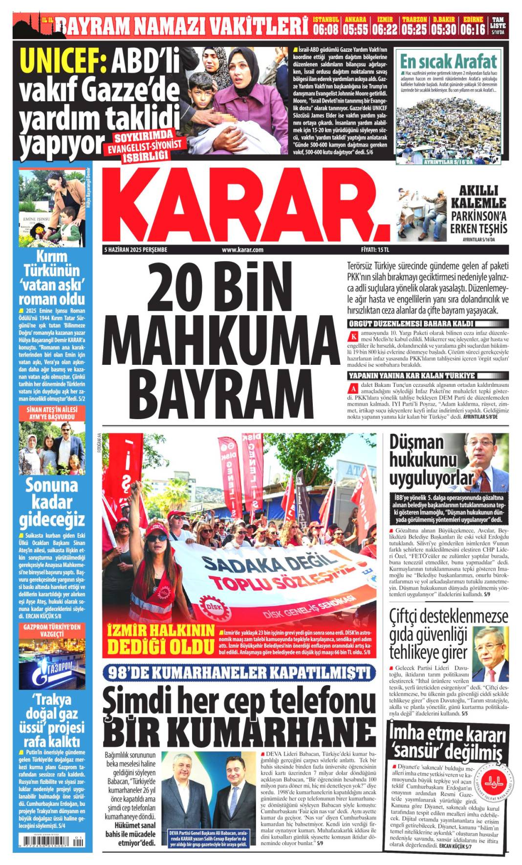 Gazeteler manşetine hangi haberleri taşıdı? İşte 5 Haziran 2025’in gazete manşetleri