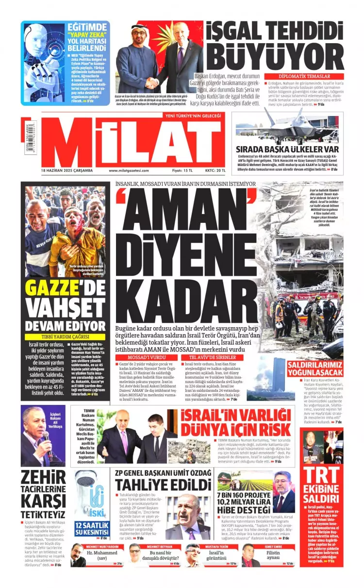 Gazeteler manşetine hangi haberleri taşıdı? İşte 18 Haziran 2025’in gazete manşetleri