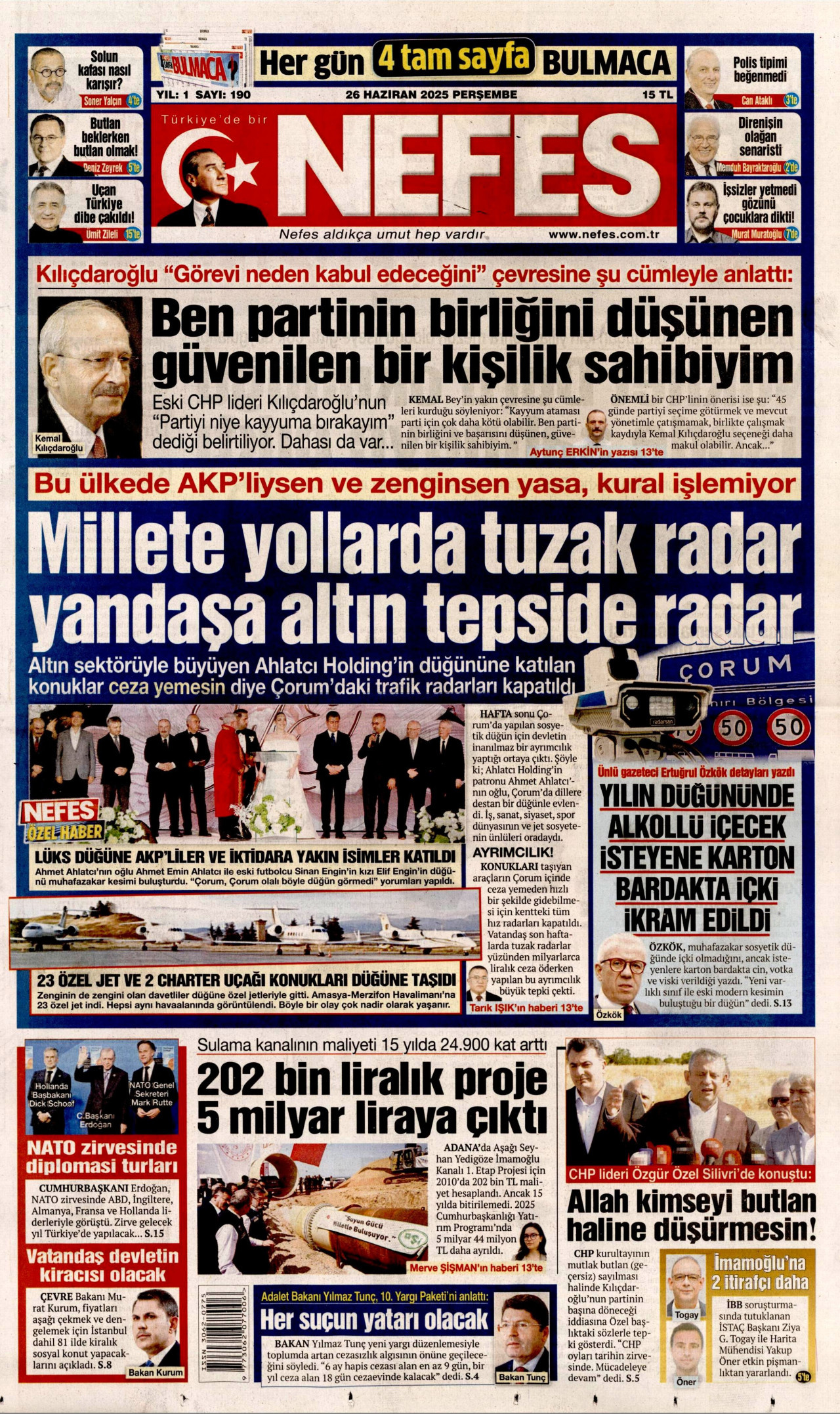 Gazeteler manşetine hangi haberleri taşıdı? İşte 26 Haziran Perşembe gazete manşetleri