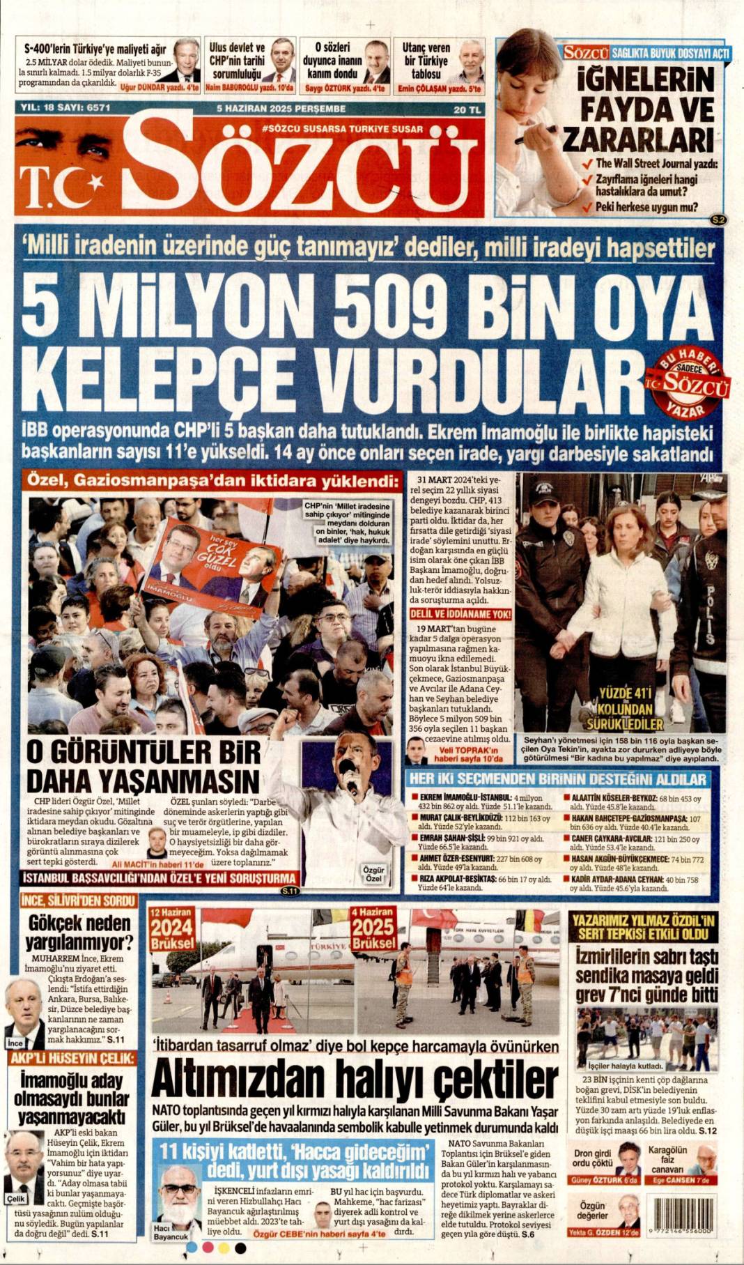 Gazeteler manşetine hangi haberleri taşıdı? İşte 5 Haziran 2025’in gazete manşetleri