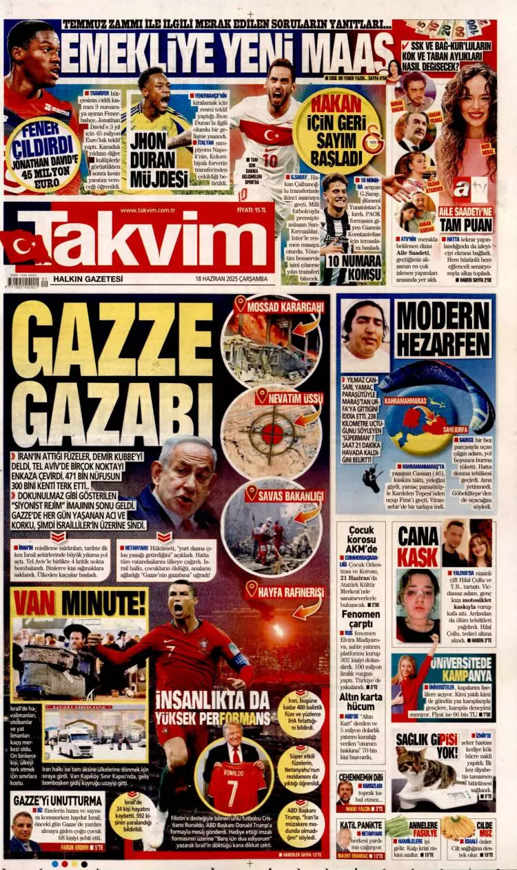 Gazeteler manşetine hangi haberleri taşıdı? İşte 18 Haziran 2025’in gazete manşetleri