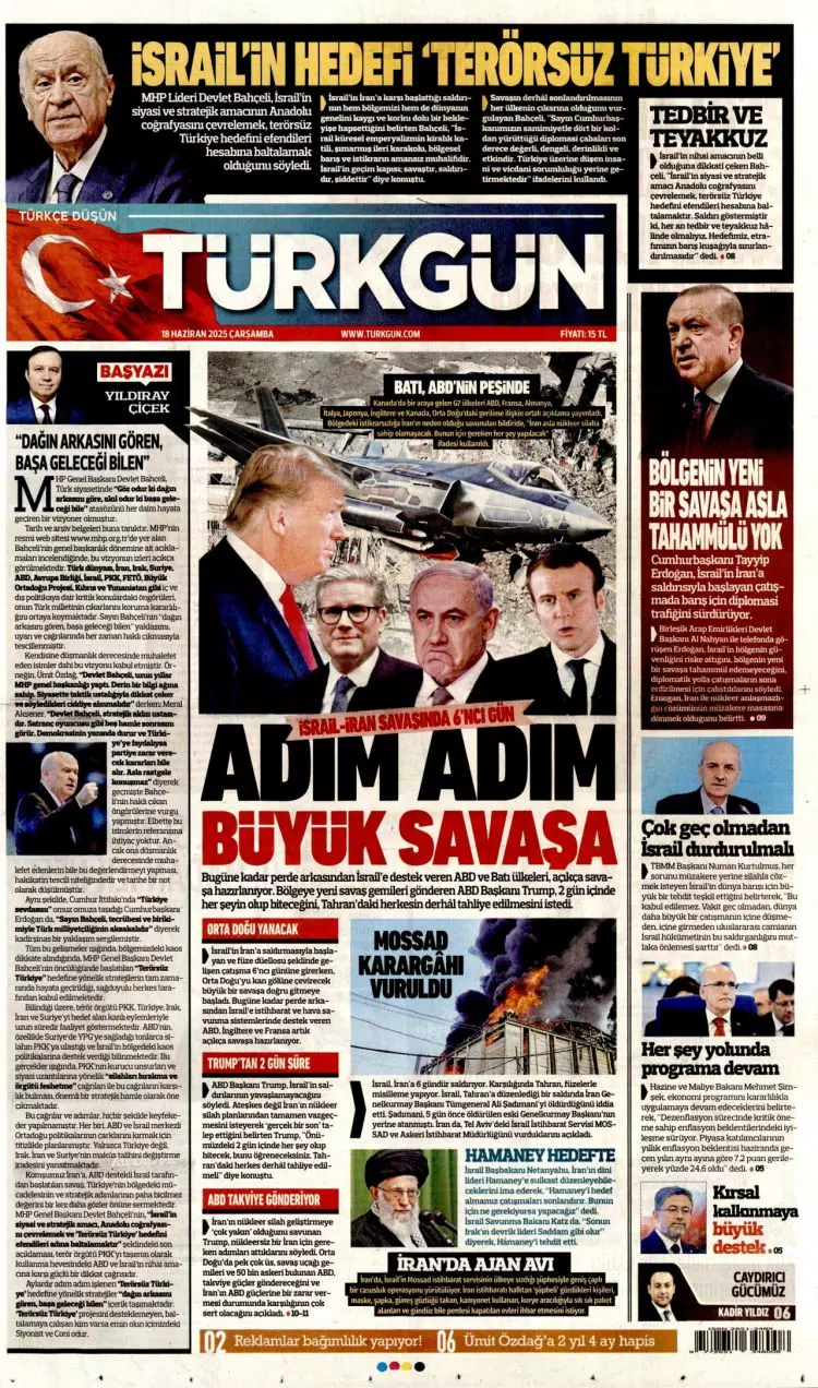 Gazeteler manşetine hangi haberleri taşıdı? İşte 18 Haziran 2025’in gazete manşetleri
