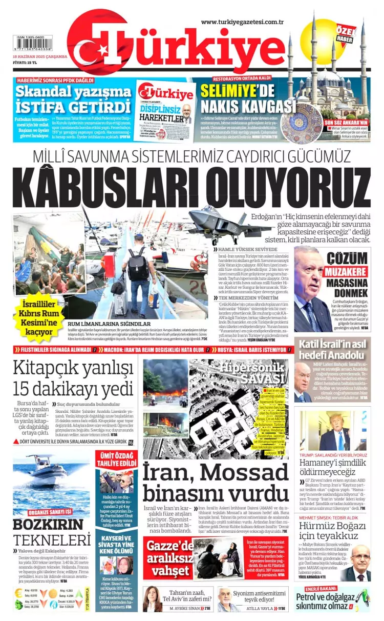 Gazeteler manşetine hangi haberleri taşıdı? İşte 18 Haziran 2025’in gazete manşetleri