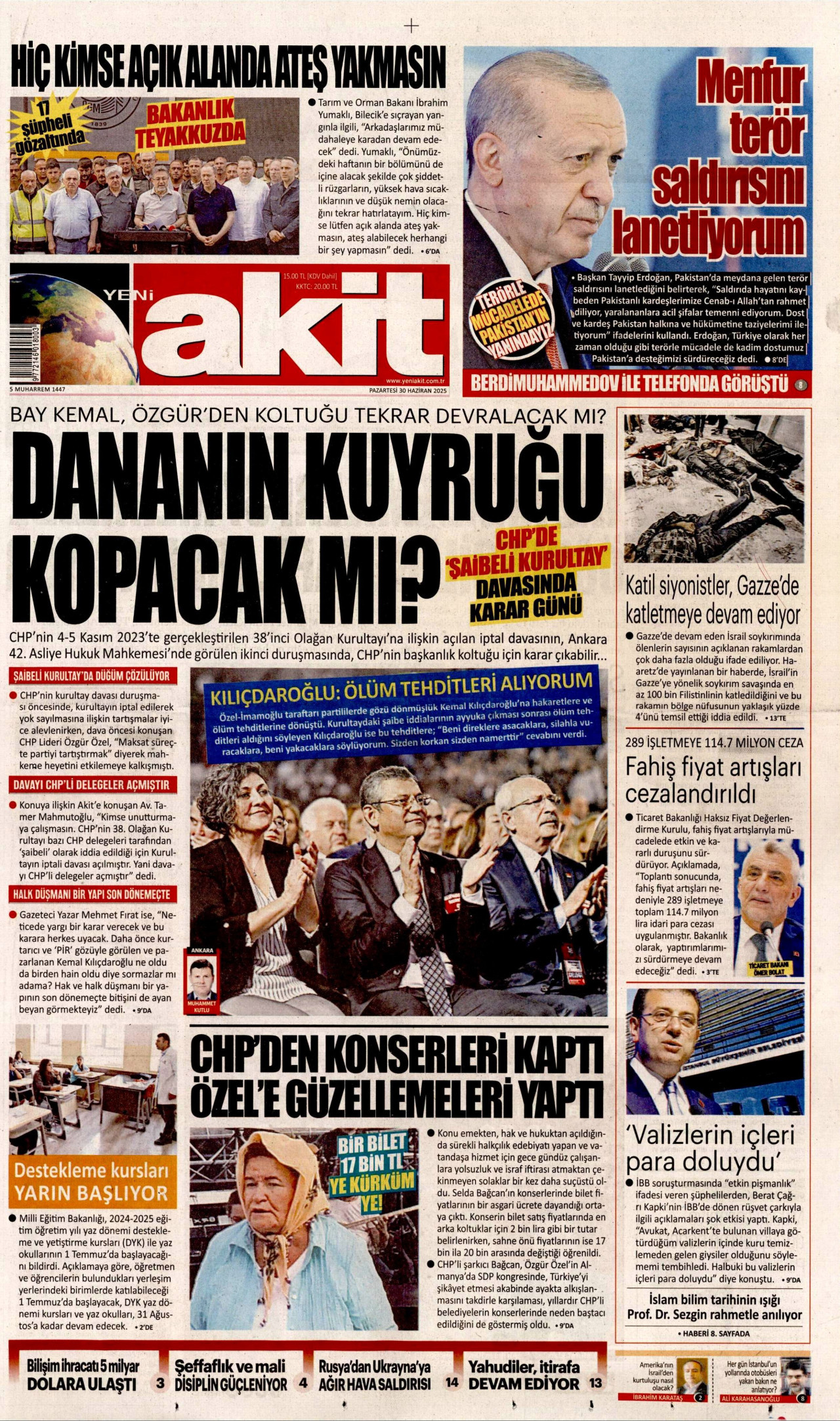 Gazeteler manşetine hangi haberleri taşıdı? İşte 30 Haziran Pazartesi gazete manşetleri