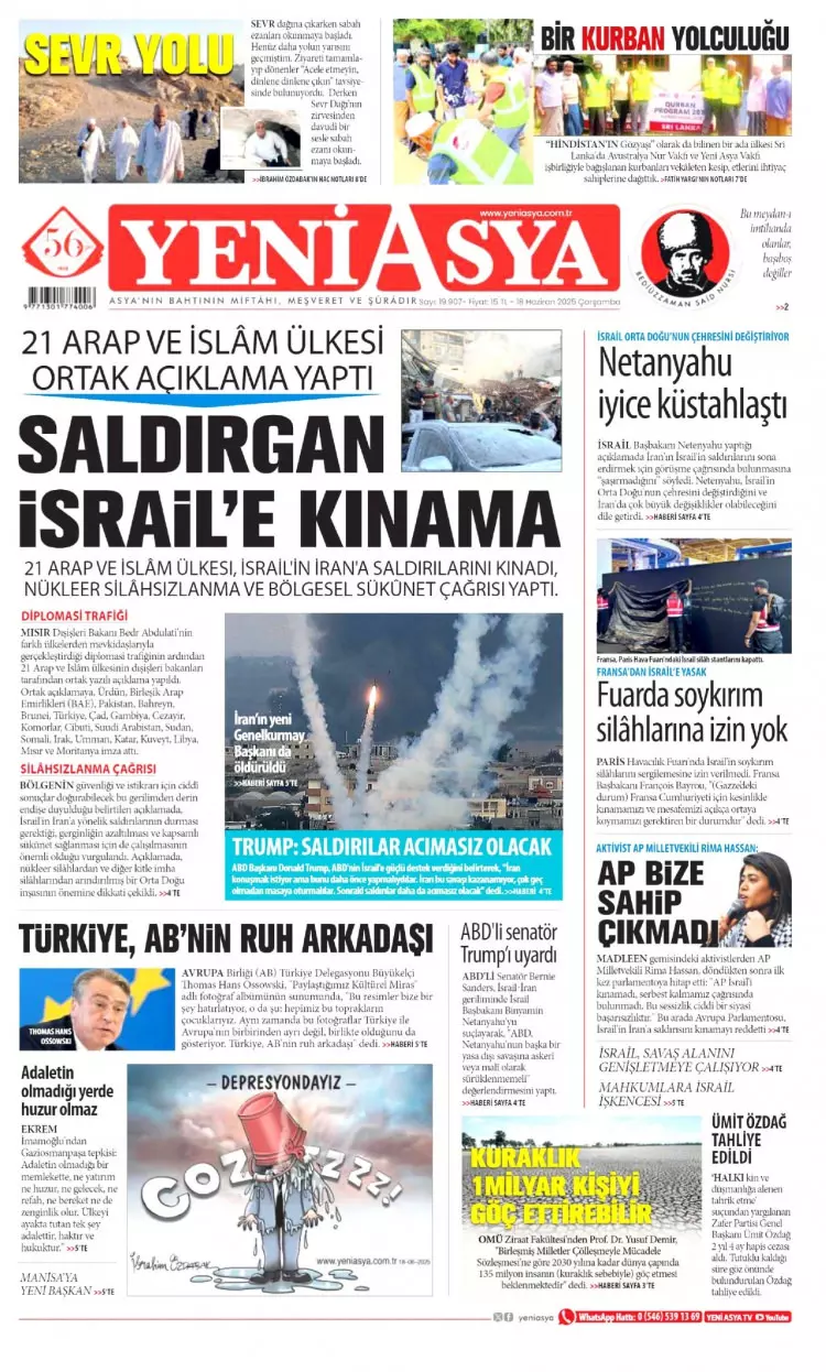 Gazeteler manşetine hangi haberleri taşıdı? İşte 18 Haziran 2025’in gazete manşetleri