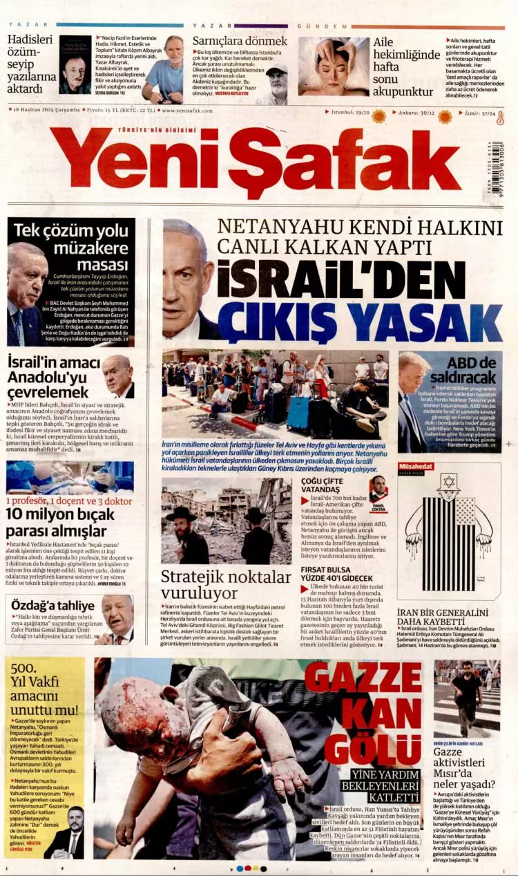 Gazeteler manşetine hangi haberleri taşıdı? İşte 18 Haziran 2025’in gazete manşetleri