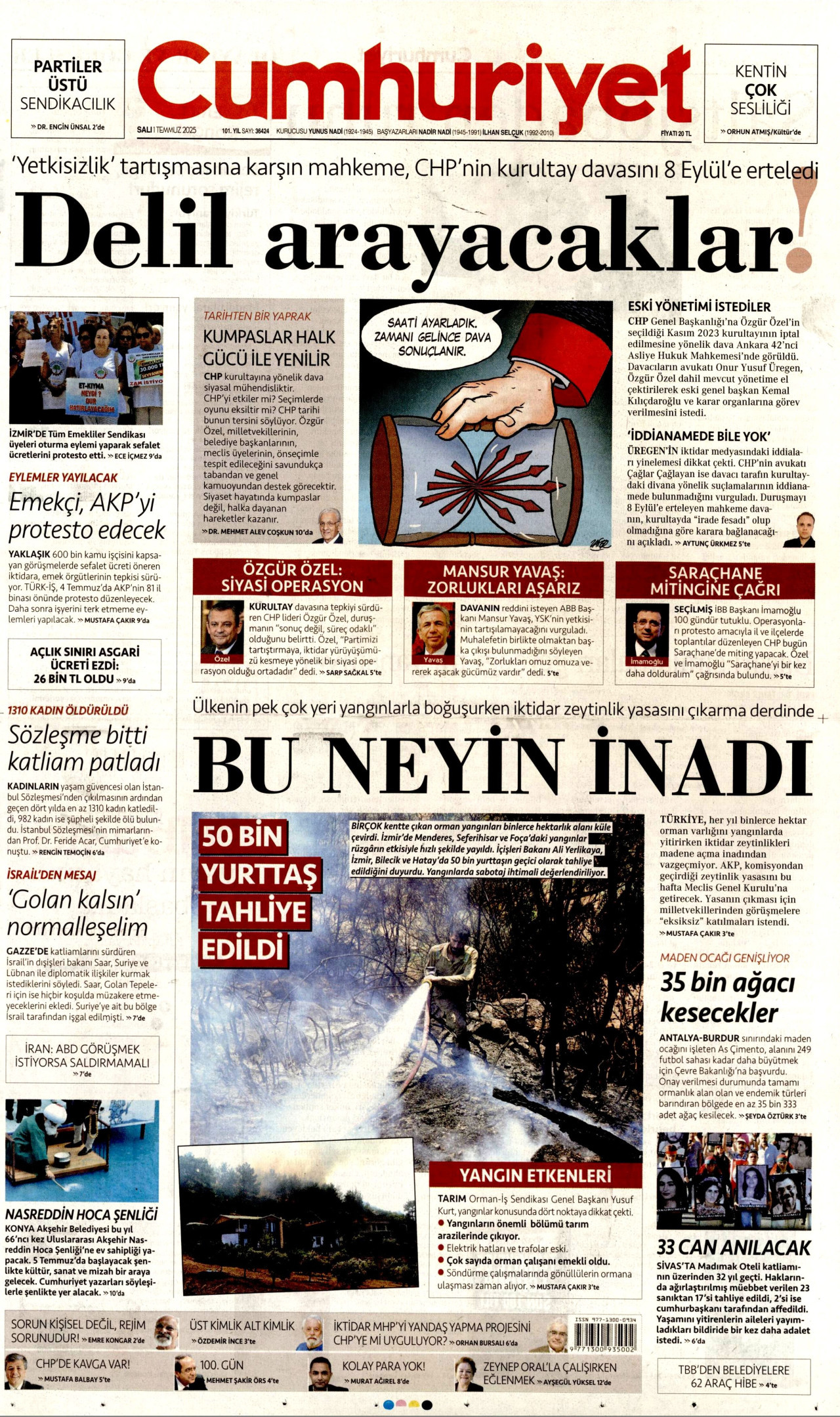 Gazeteler manşetine hangi haberleri taşıdı? İşte 1 Temmuz Salı gazete manşetleri