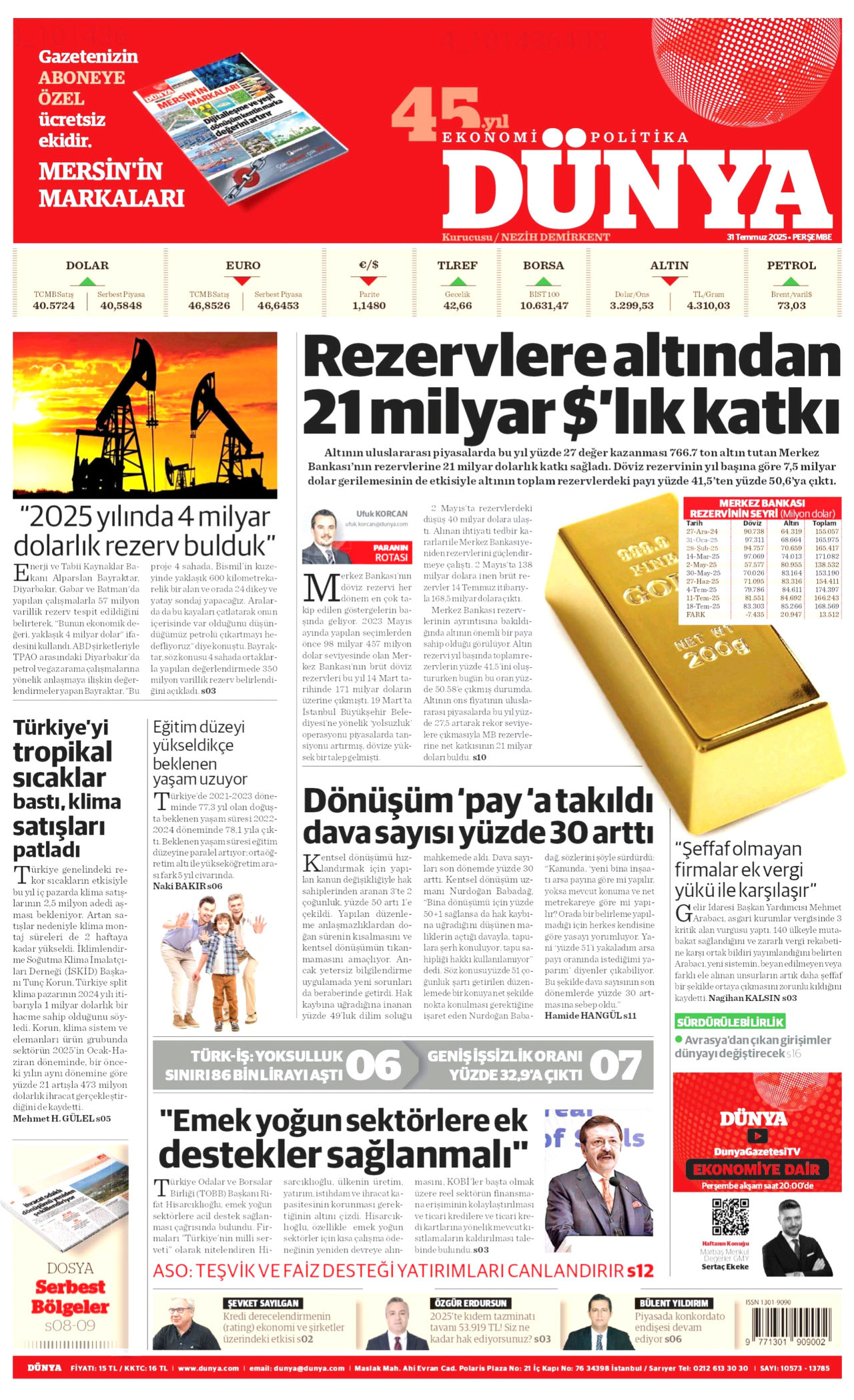 Gazeteler manşetine hangi haberleri taşıdı? İşte 31 Temmuz Perşembe gazete manşetleri