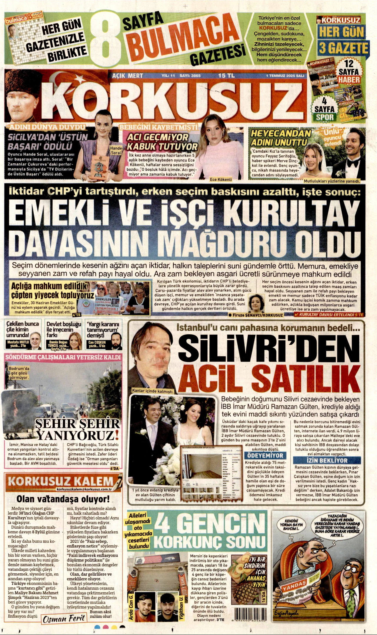 Gazeteler manşetine hangi haberleri taşıdı? İşte 1 Temmuz Salı gazete manşetleri