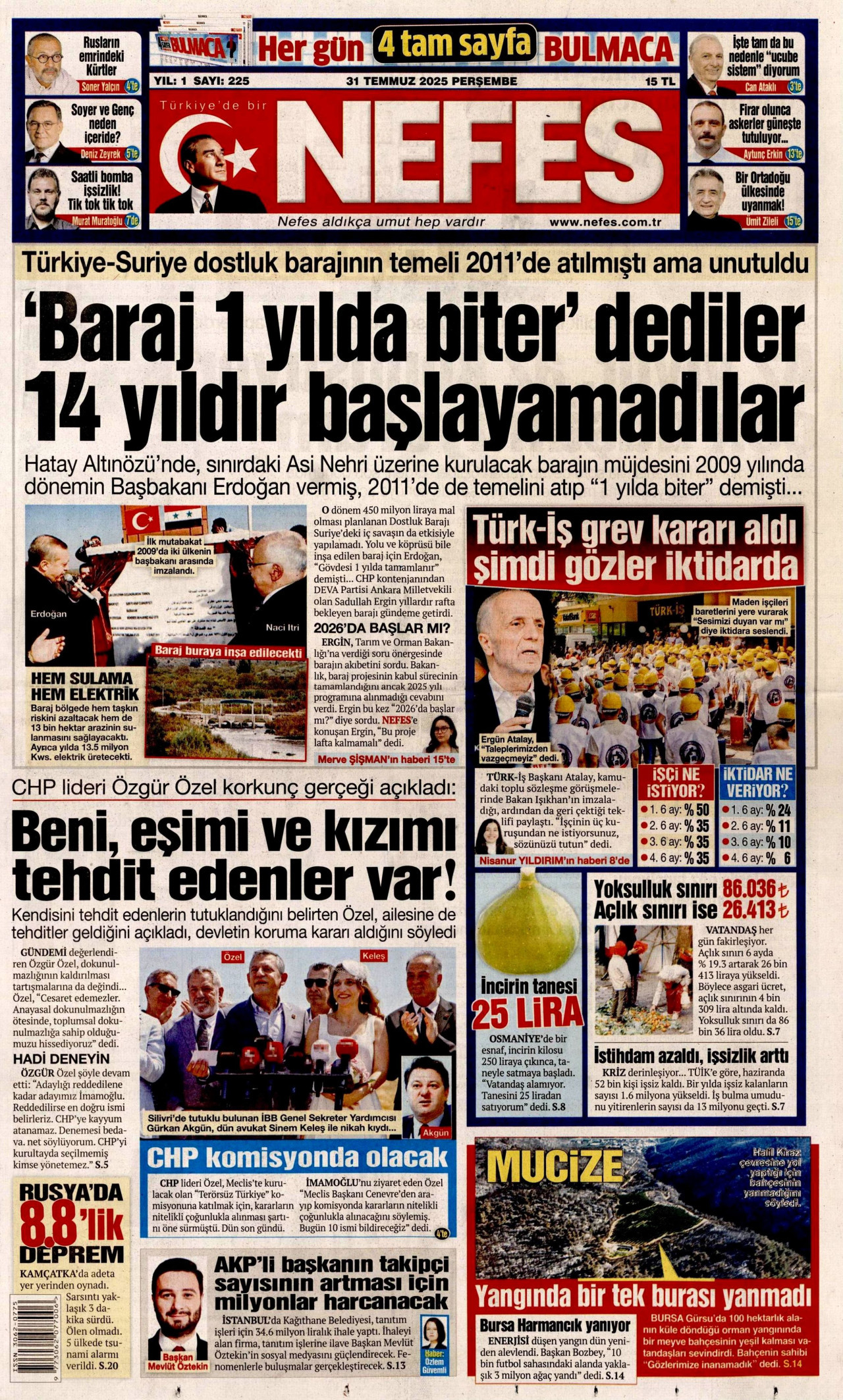 Gazeteler manşetine hangi haberleri taşıdı? İşte 31 Temmuz Perşembe gazete manşetleri