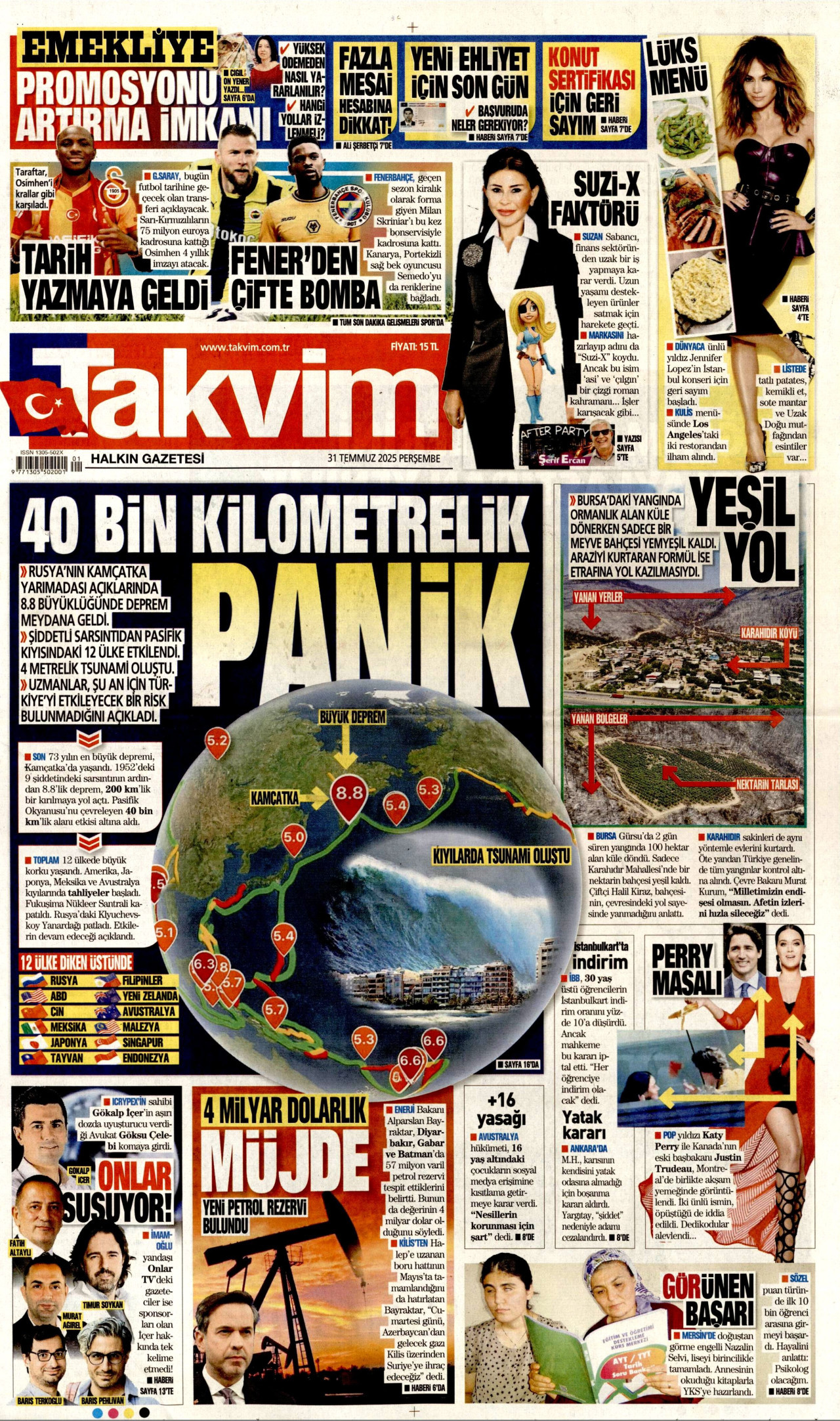 Gazeteler manşetine hangi haberleri taşıdı? İşte 31 Temmuz Perşembe gazete manşetleri