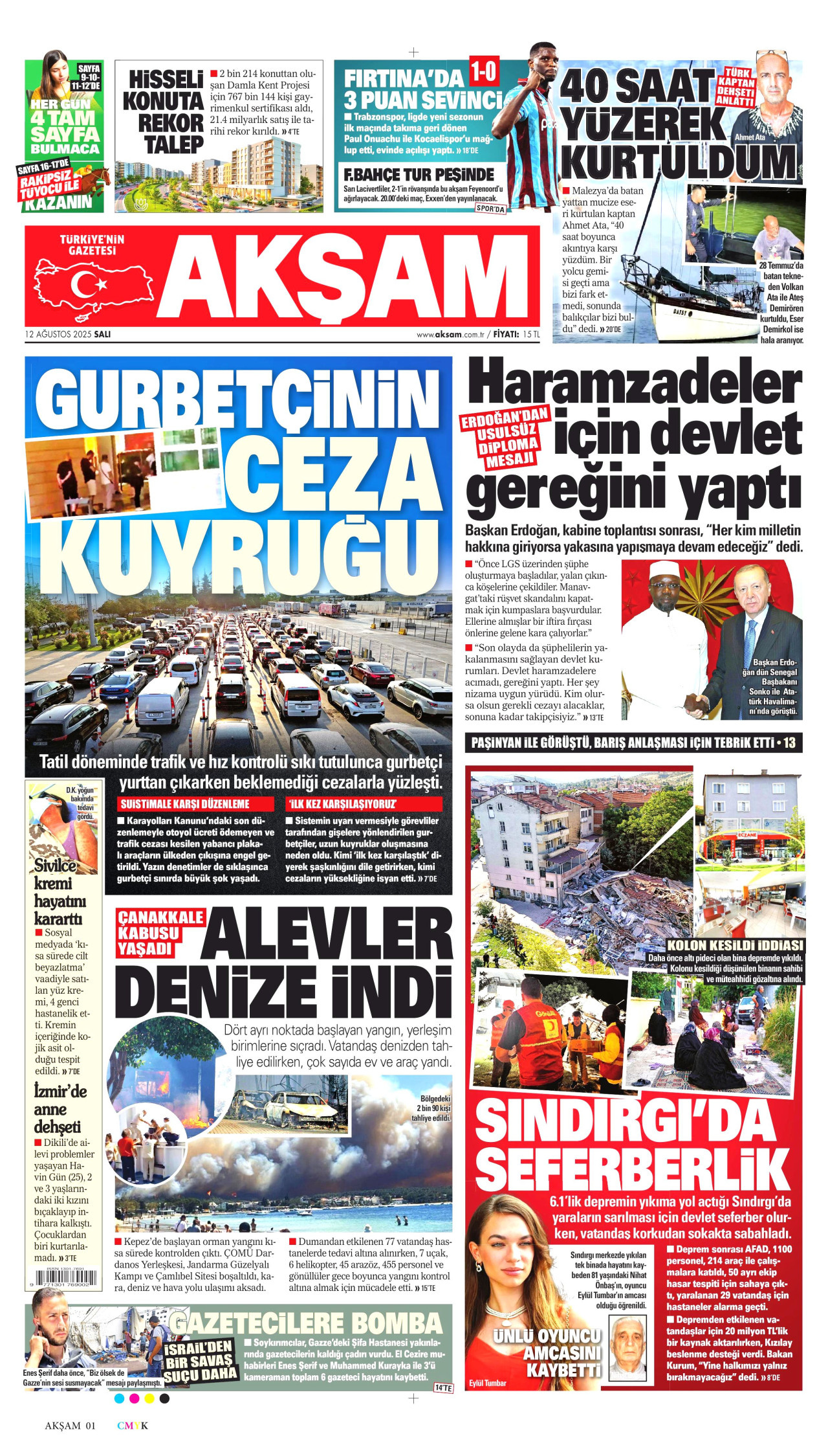 Gazeteler manşetine hangi haberleri taşıdı? İşte 12 Ağustos Salı gazete manşetleri