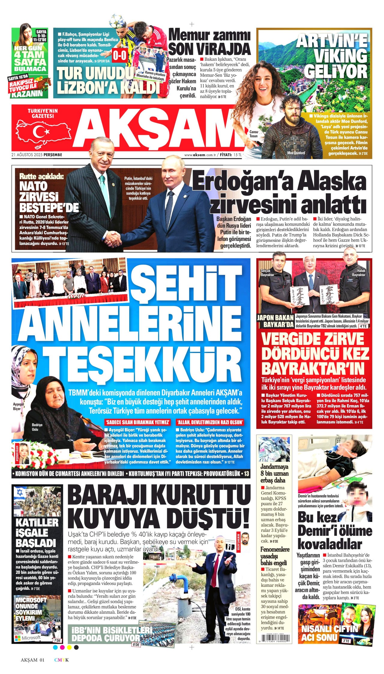 Gazeteler manşetine hangi haberleri taşıdı? İşte 21 Ağustos Perşembe gazete manşetleri