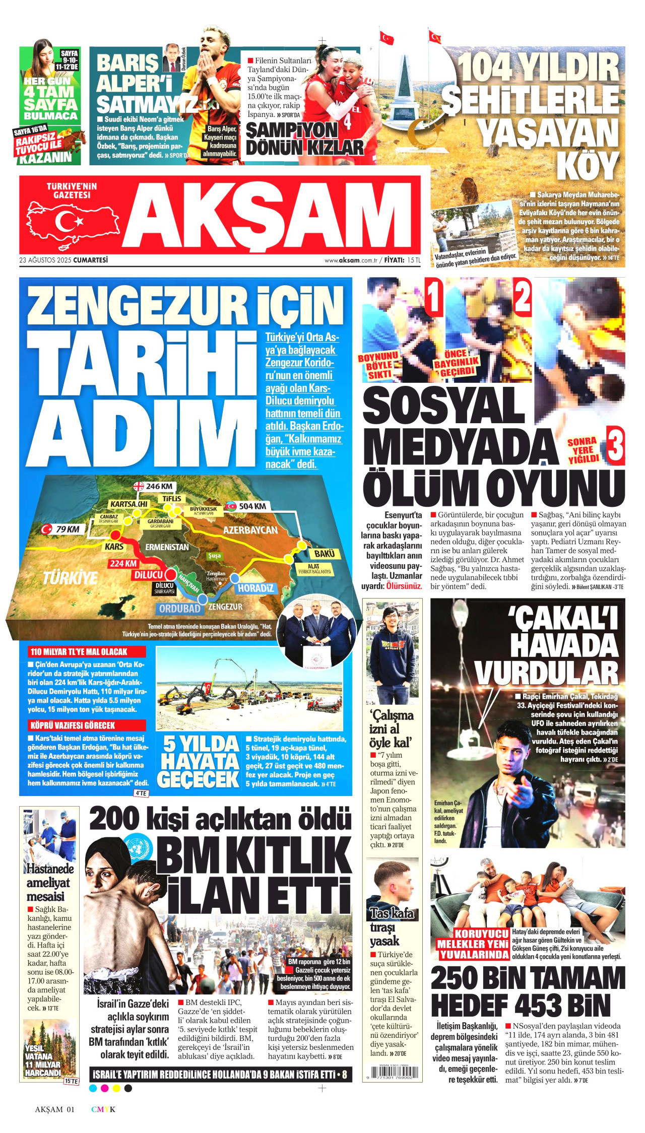 Gazeteler manşetine hangi haberleri taşıdı? İşte 23 Ağustos Cumartesi gazete manşetleri