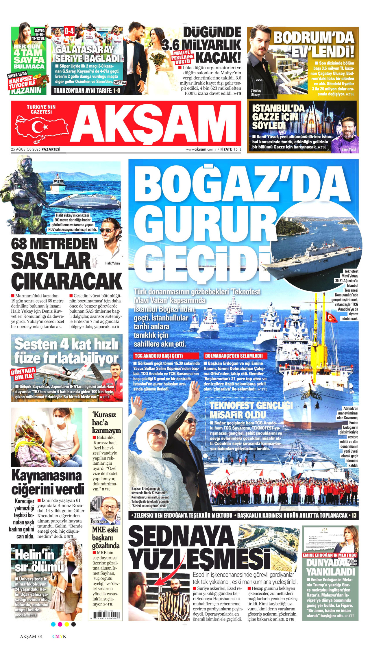 Gazeteler manşetine hangi haberleri taşıdı? İşte 25 Ağustos Pazartesi gazete manşetleri