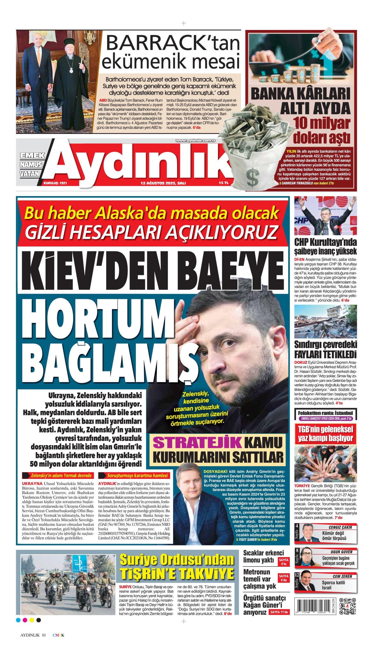 Gazeteler manşetine hangi haberleri taşıdı? İşte 12 Ağustos Salı gazete manşetleri