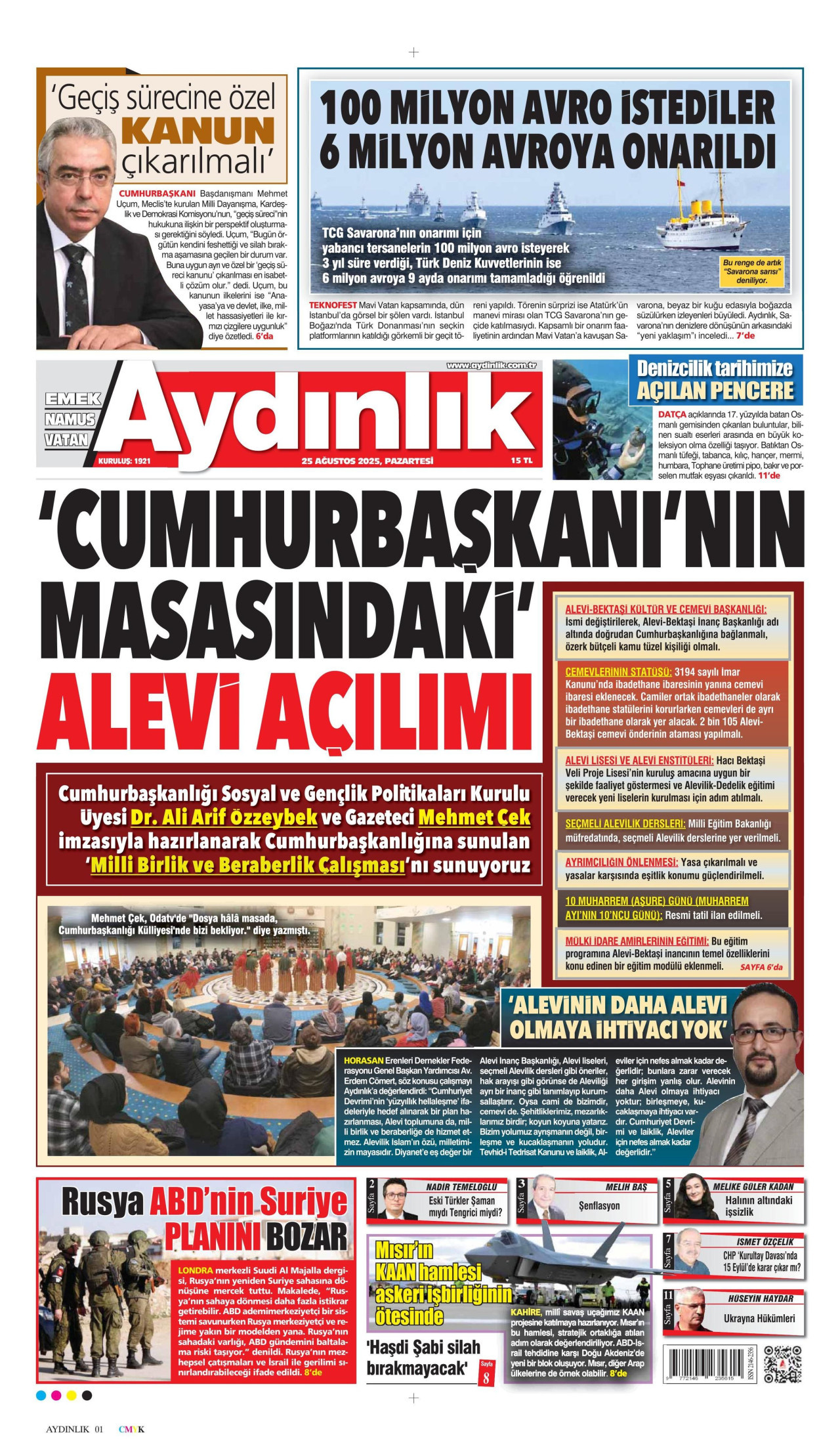 Gazeteler manşetine hangi haberleri taşıdı? İşte 25 Ağustos Pazartesi gazete manşetleri