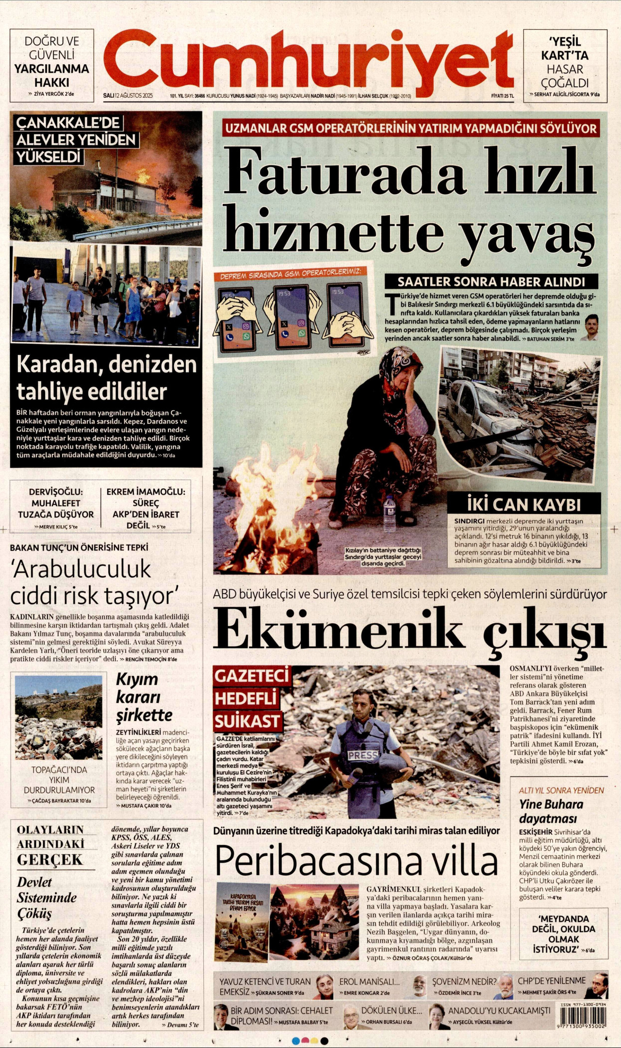 Gazeteler manşetine hangi haberleri taşıdı? İşte 12 Ağustos Salı gazete manşetleri