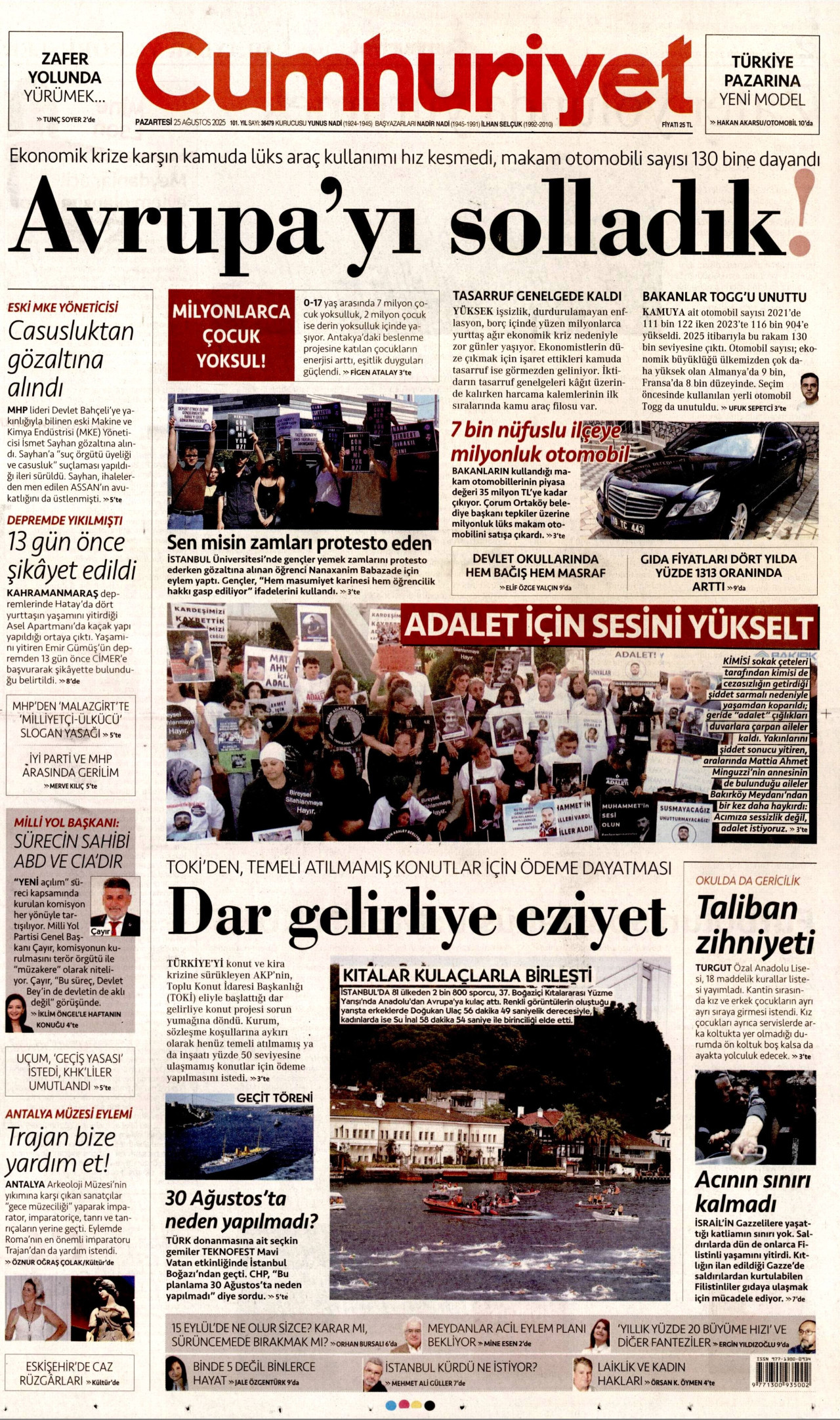 Gazeteler manşetine hangi haberleri taşıdı? İşte 25 Ağustos Pazartesi gazete manşetleri