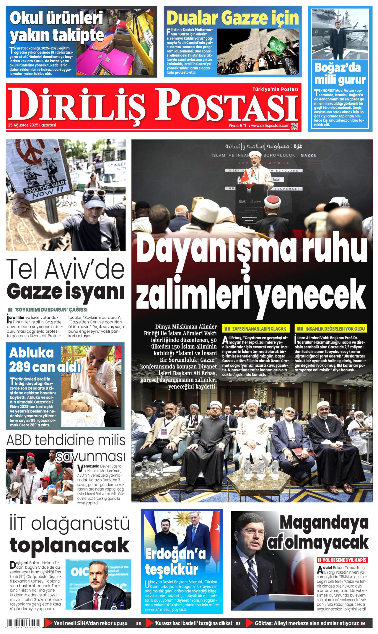 Gazeteler manşetine hangi haberleri taşıdı? İşte 25 Ağustos Pazartesi gazete manşetleri