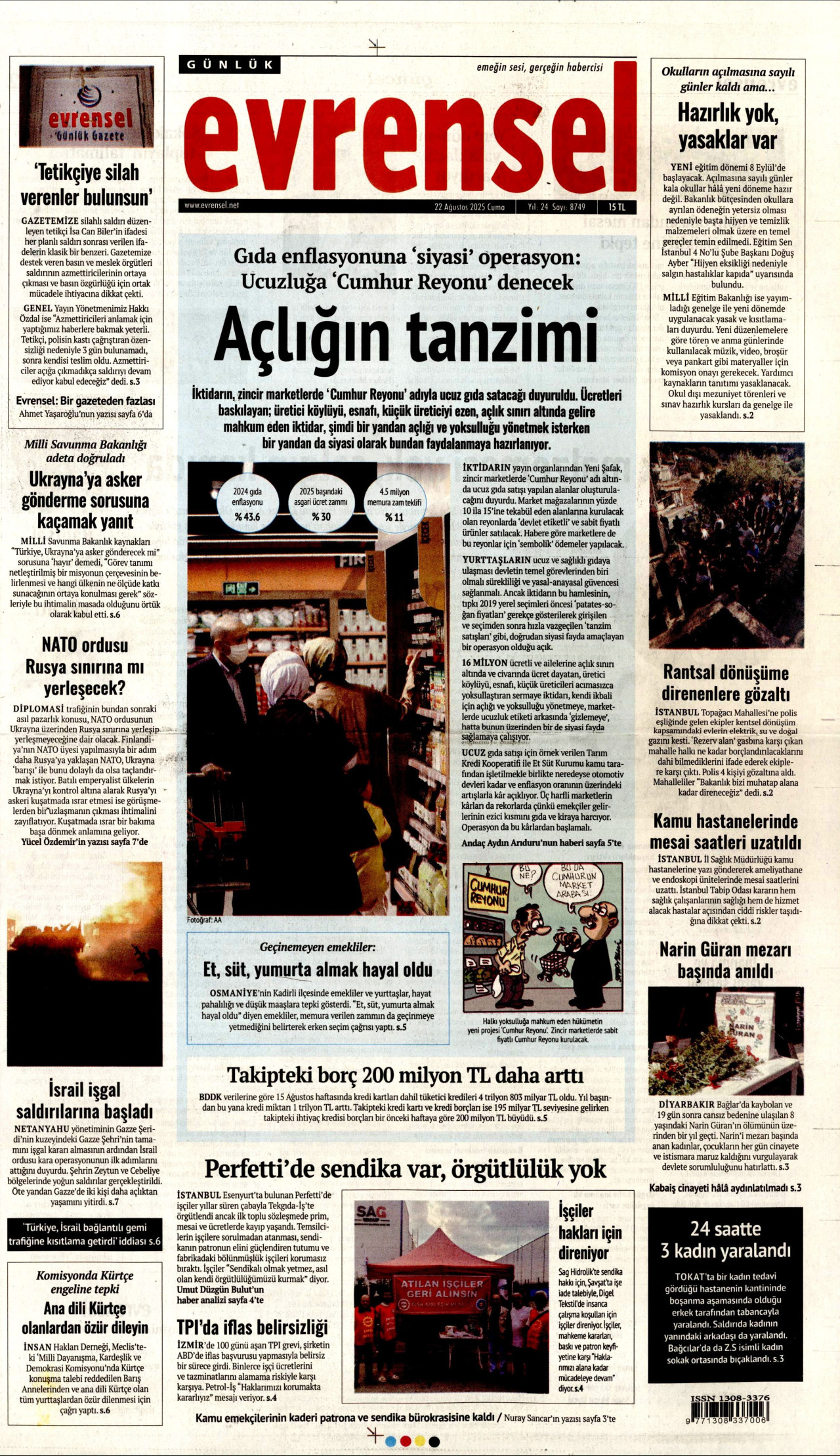 Gazeteler manşetine hangi haberleri taşıdı? İşte 22 Ağustos Cuma gazete manşetleri 17 Gazeteler manşetine hangi haberleri taşıdı? İşte 22 Ağustos Cuma gazete manşetleri