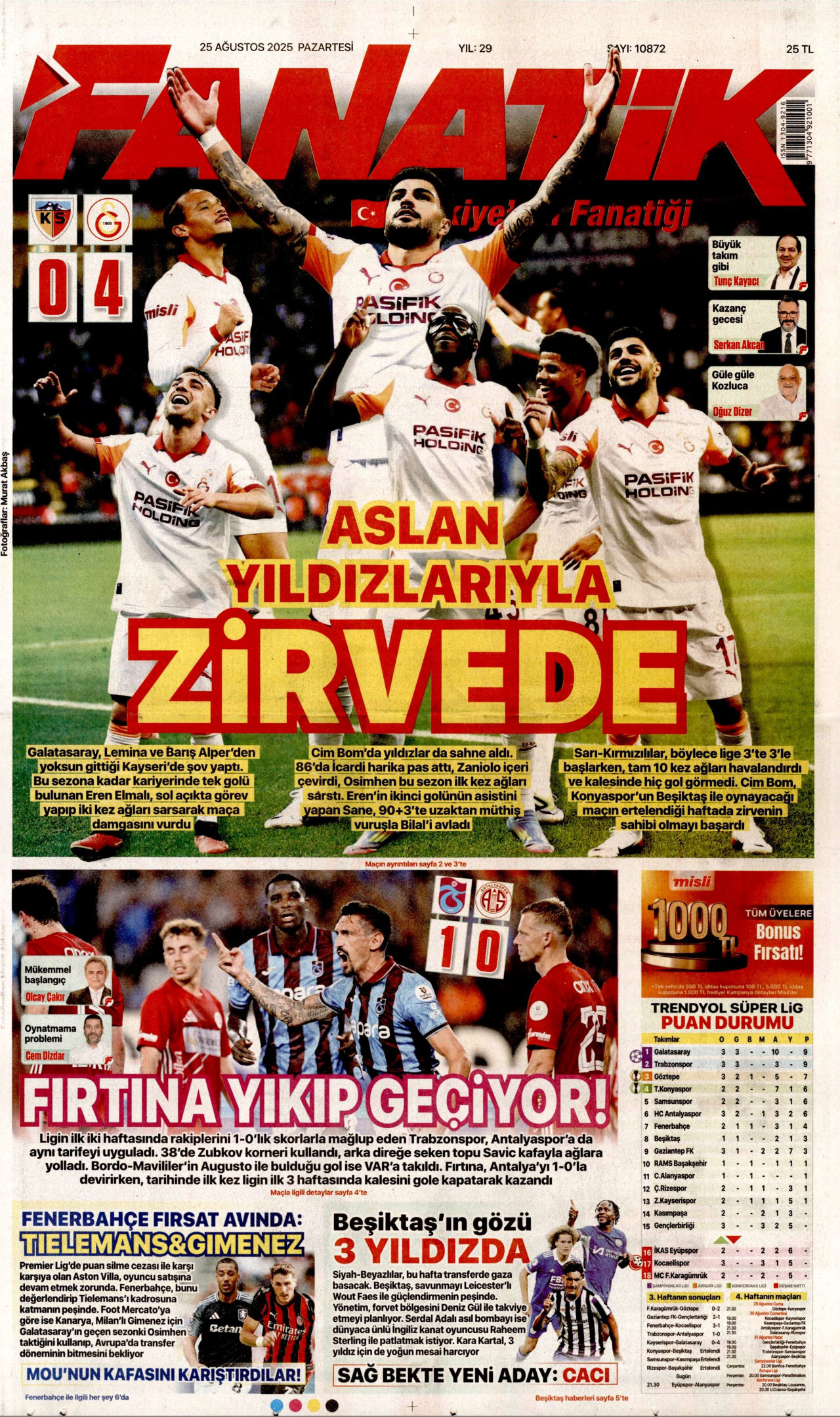 Gazeteler manşetine hangi haberleri taşıdı? İşte 25 Ağustos Pazartesi gazete manşetleri