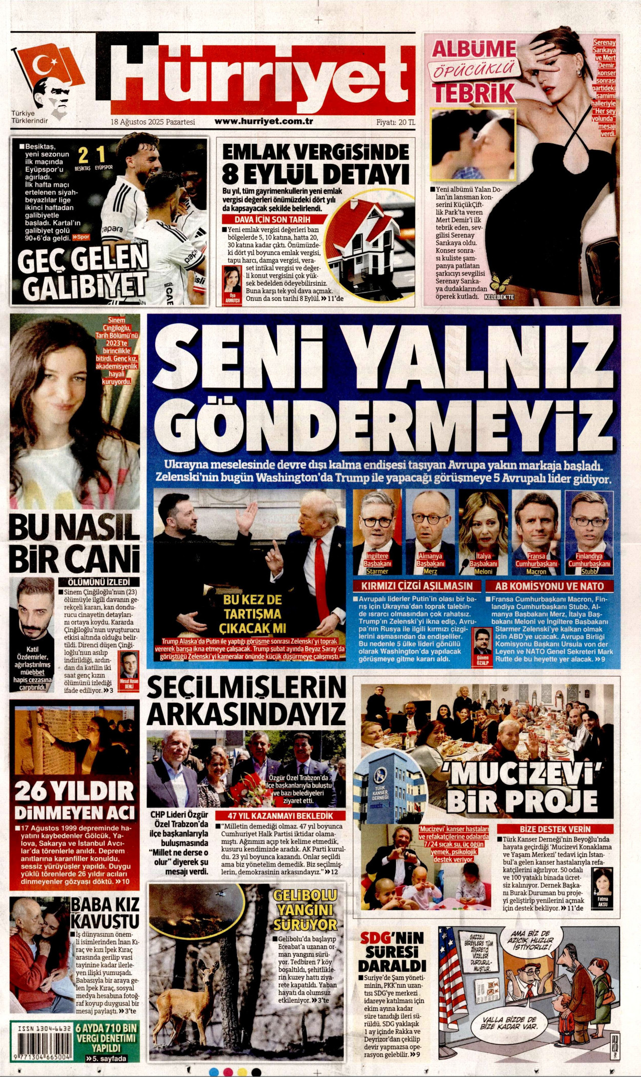 Gazeteler manşetine hangi haberleri taşıdı? İşte 18 Ağustos Pazartesi gazete manşetleri 2 Gazeteler manşetine hangi haberleri taşıdı? İşte 18 Ağustos Pazartesi gazete manşetleri