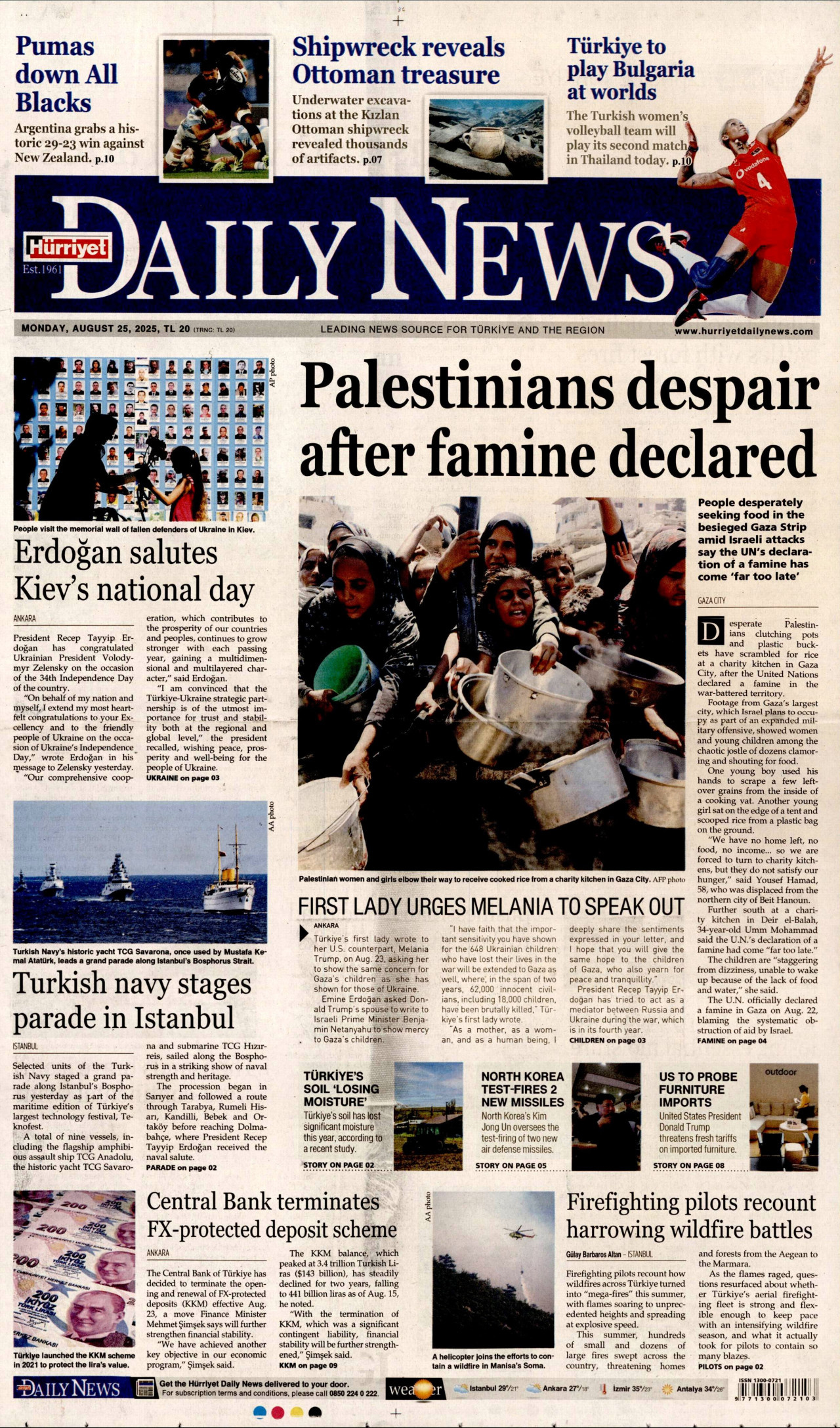 Gazeteler manşetine hangi haberleri taşıdı? İşte 25 Ağustos Pazartesi gazete manşetleri